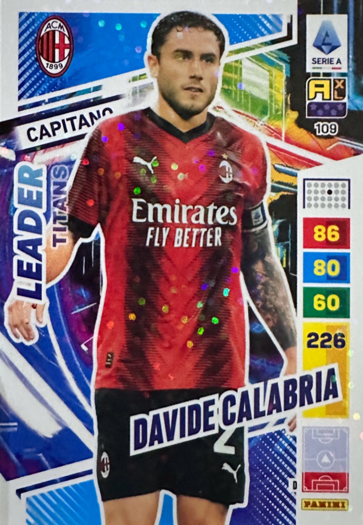 N.109 Davide Calabria Milan   - Adrenalyn XL Titans 2024 Panini