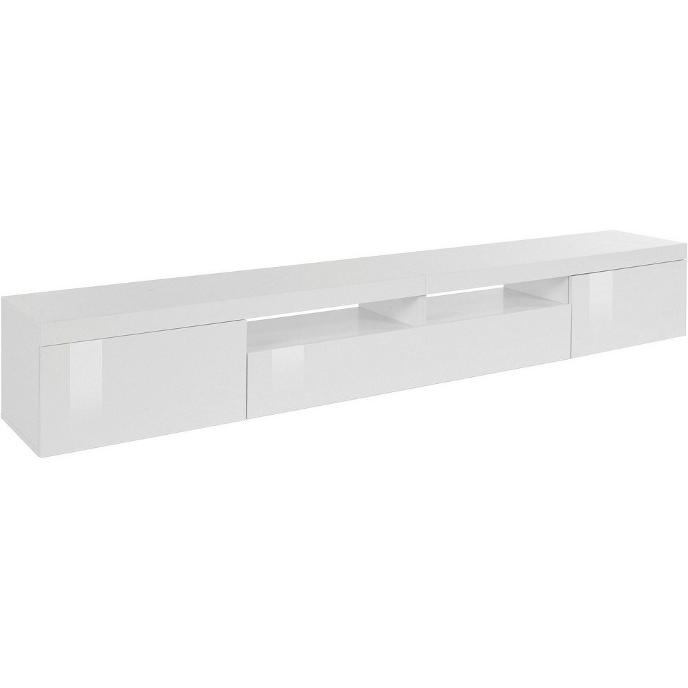 Mobile porta tv 2 ante con un'anta 240 240x40x35cm - SOLSTICE Colore: bianco laccato lucido
