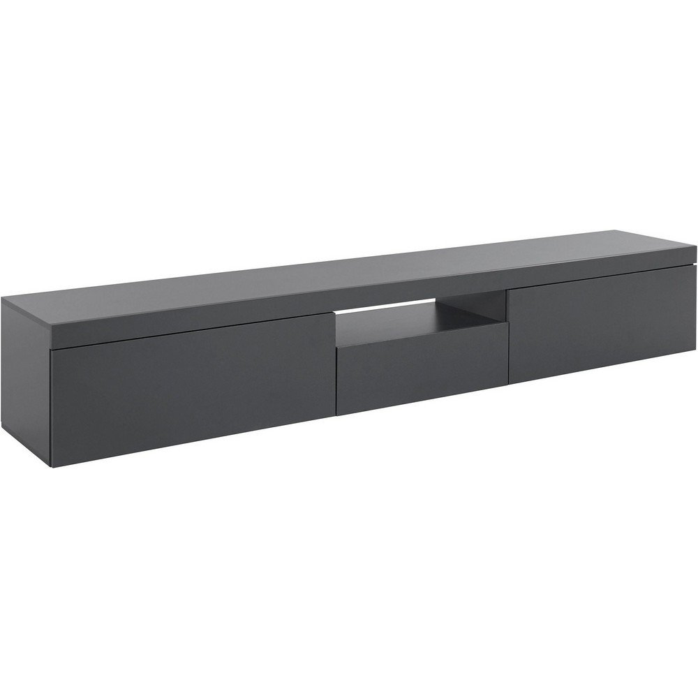 Mobile porta tv 2 ante con un'anta 220x40x35cm - SOLSTICE Colore: antracite opaco