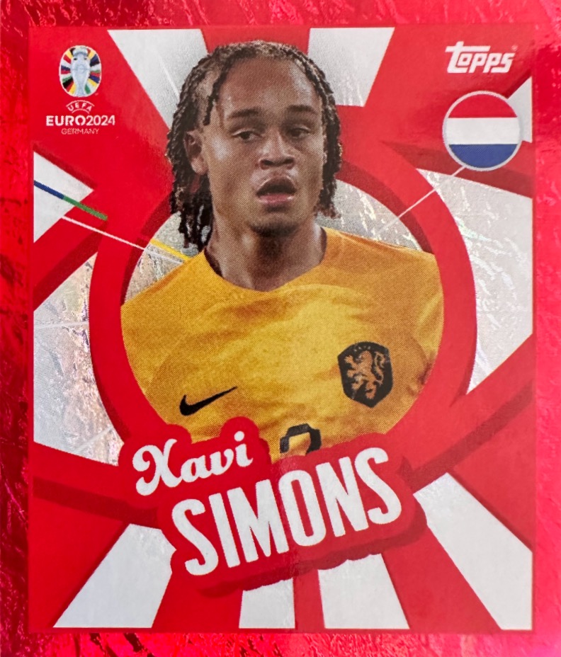 (369) N. NED-PTW Xavi Simons  foil - Euro 2024 Swiss Topps