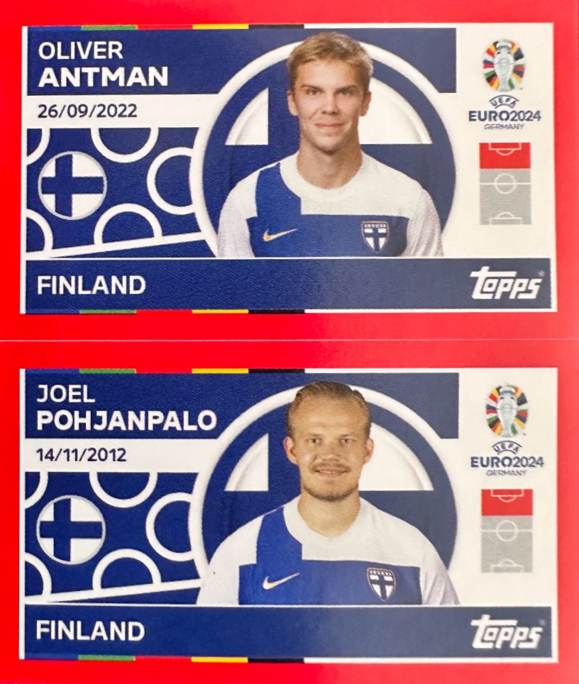 (414) N. FIN12-13 Oliver Antman / Joel Pohjanpalo Finland  - Euro 2024 Swiss Topps