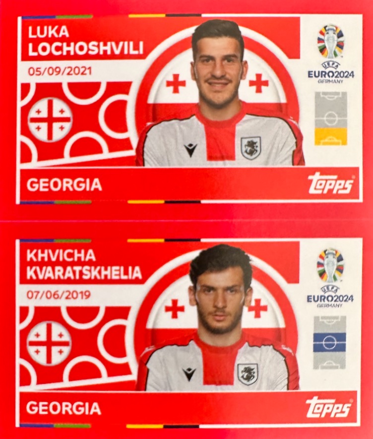 (649) N. GEO8-9 Lochoshvili / Kvaratskhelia Georgia  - Euro 2024 Swiss Topps