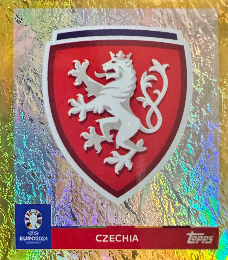 (813) N. CZE1 Emblem Czechia Gold Parallela - Euro 2024 Swiss Topps