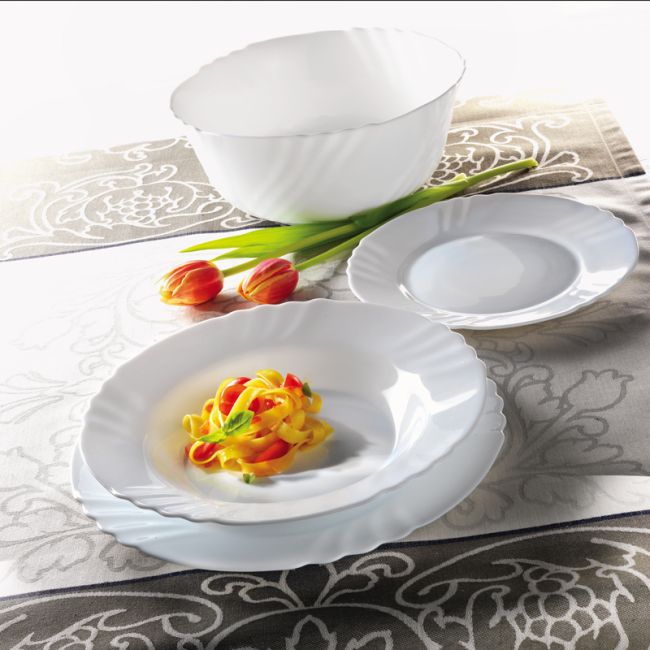 Set 6 Piatti frutta COLAZIONE dessert bormioli ebro cm20 arcopal bianco non si s