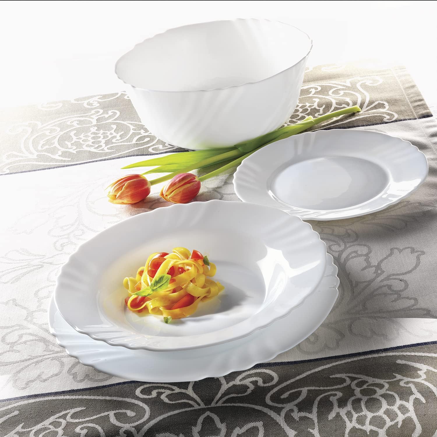 Set 6 Piatti frutta COLAZIONE dessert bormioli ebro cm20 arcopal bianco non si s