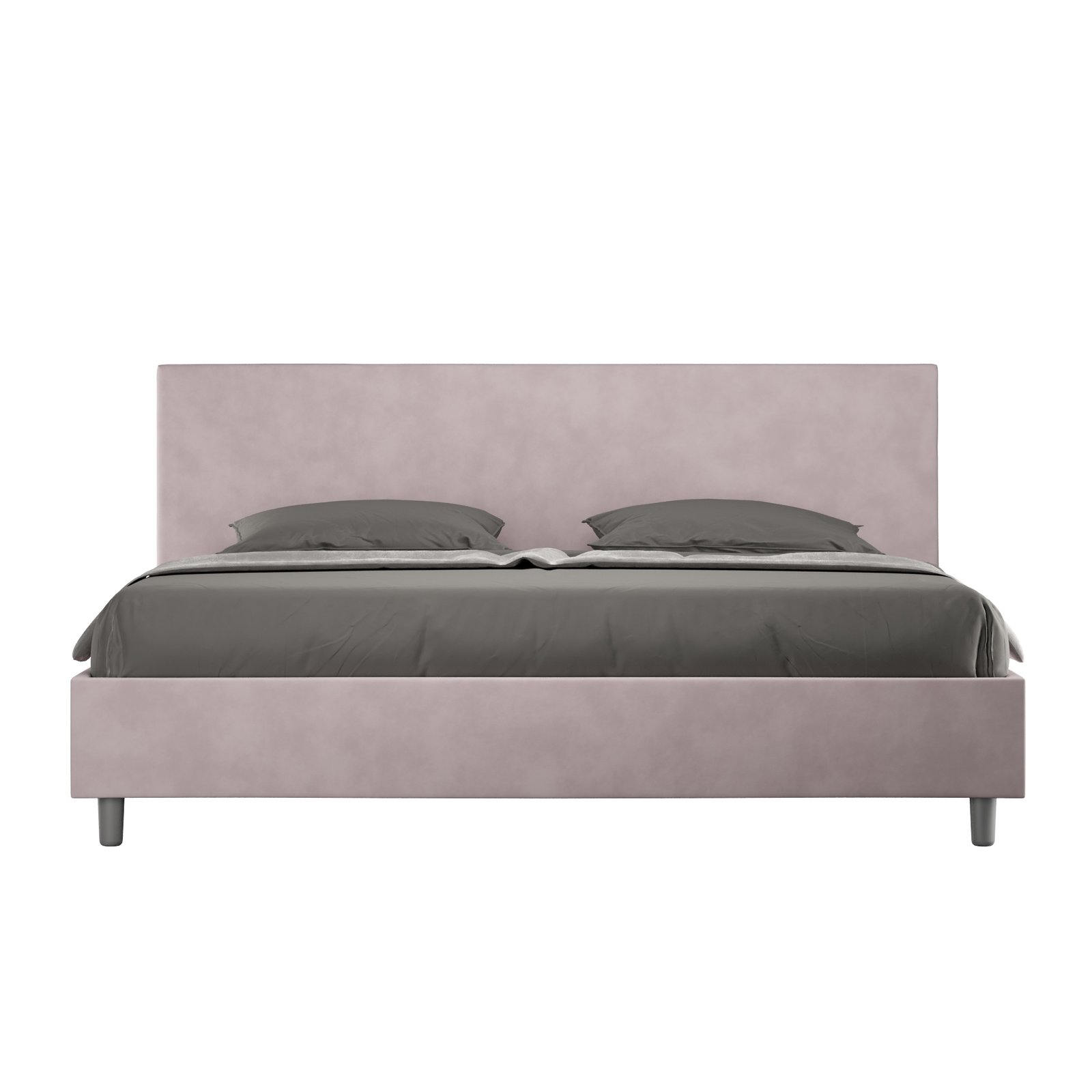 Letto Matrimoniale King size rivestito in Microfibra - ADELE Colore: Glicine, Tipologia Letto: Con Rete e Contenitore, Dimensione Rete: 200x210