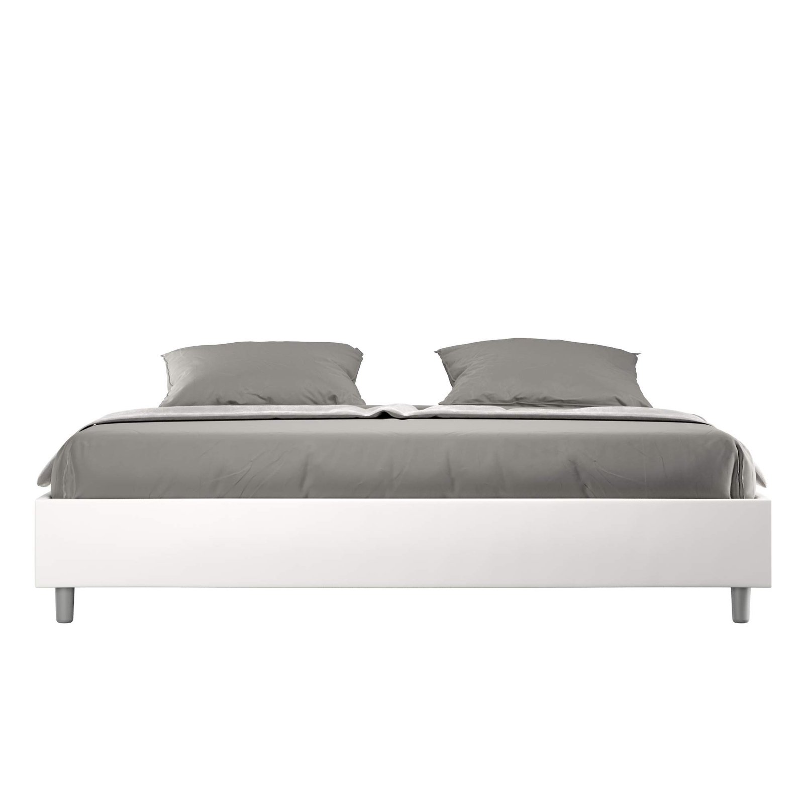 Letto Matrimoniale King size rivestito in Similpelle - AZELIA Tipologia Letto: Senza Rete, Dimensione Rete: 180x200, Colore: Bianco