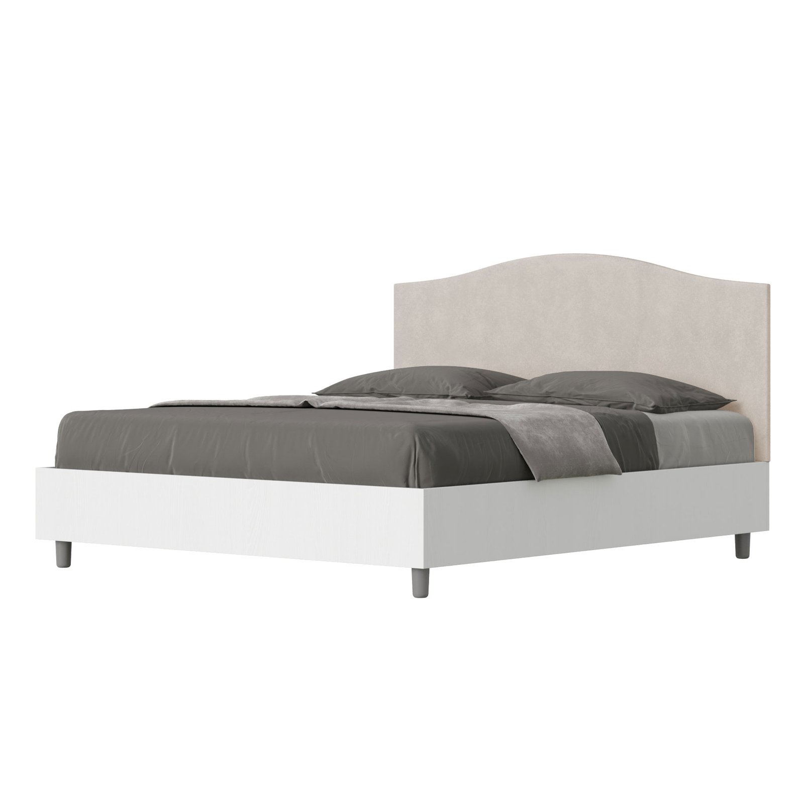 Letto Matrimoniale rivestito in Microfibra - GRACE Tipologia Letto: Alzata Doppia, Colore: Sabbia, Dimensione Rete: 160x190