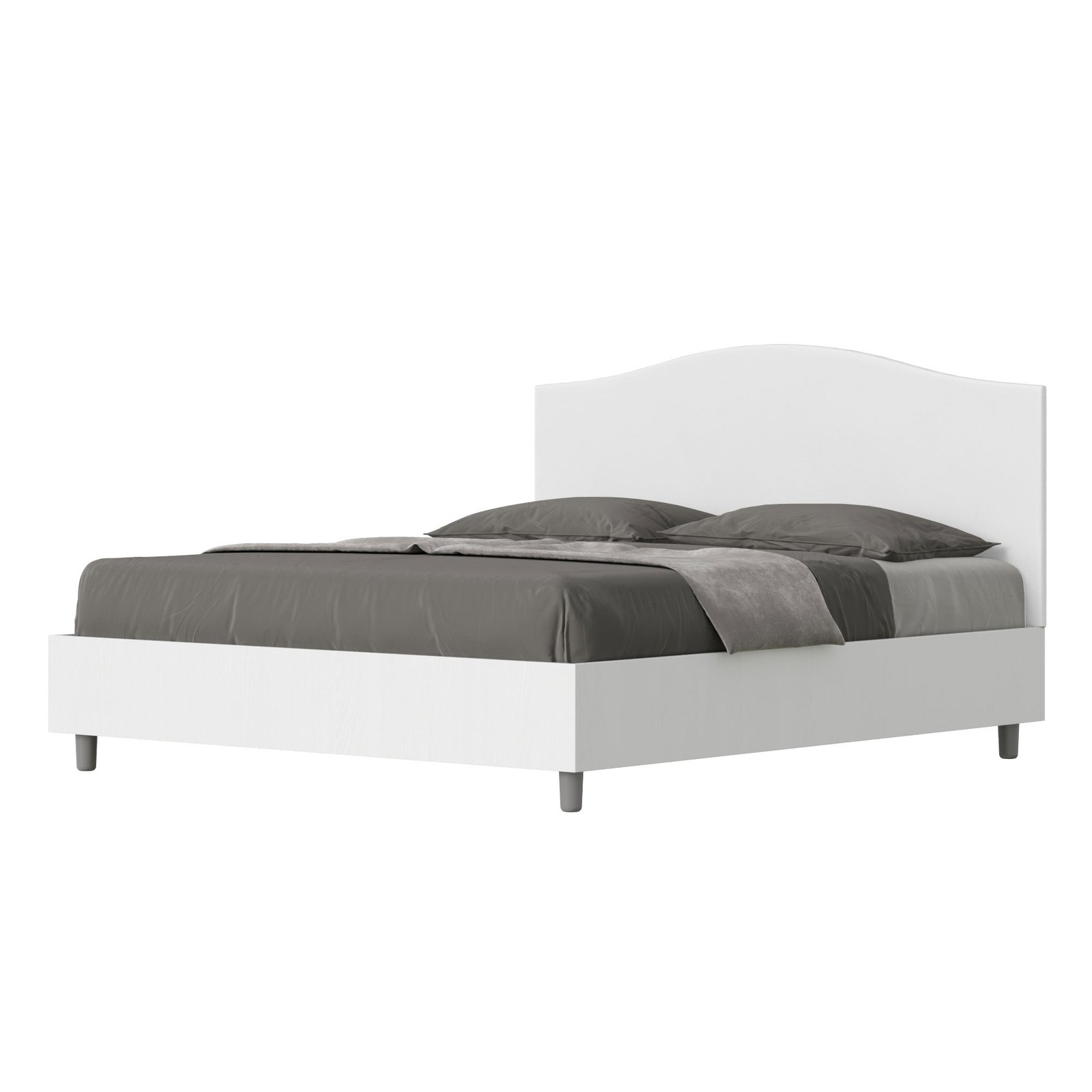 Letto Matrimoniale rivestito in Similpelle - GRACE Tipologia Letto: Alzata Doppia, Dimensione Rete: 160x190, Colore: Bianco