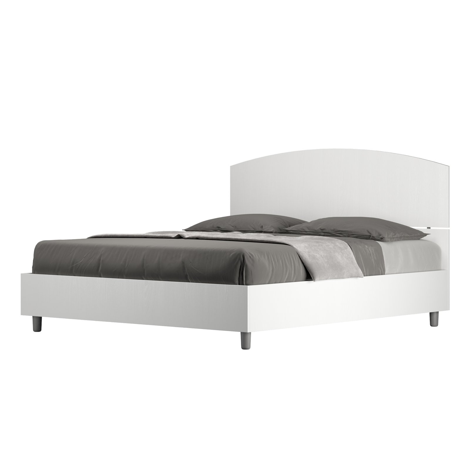 Letto Matrimoniale - DORA Colore: Bianco Frassino, Dimensione Rete: 160x200, Tipologia Letto: Con Rete e Contenitore