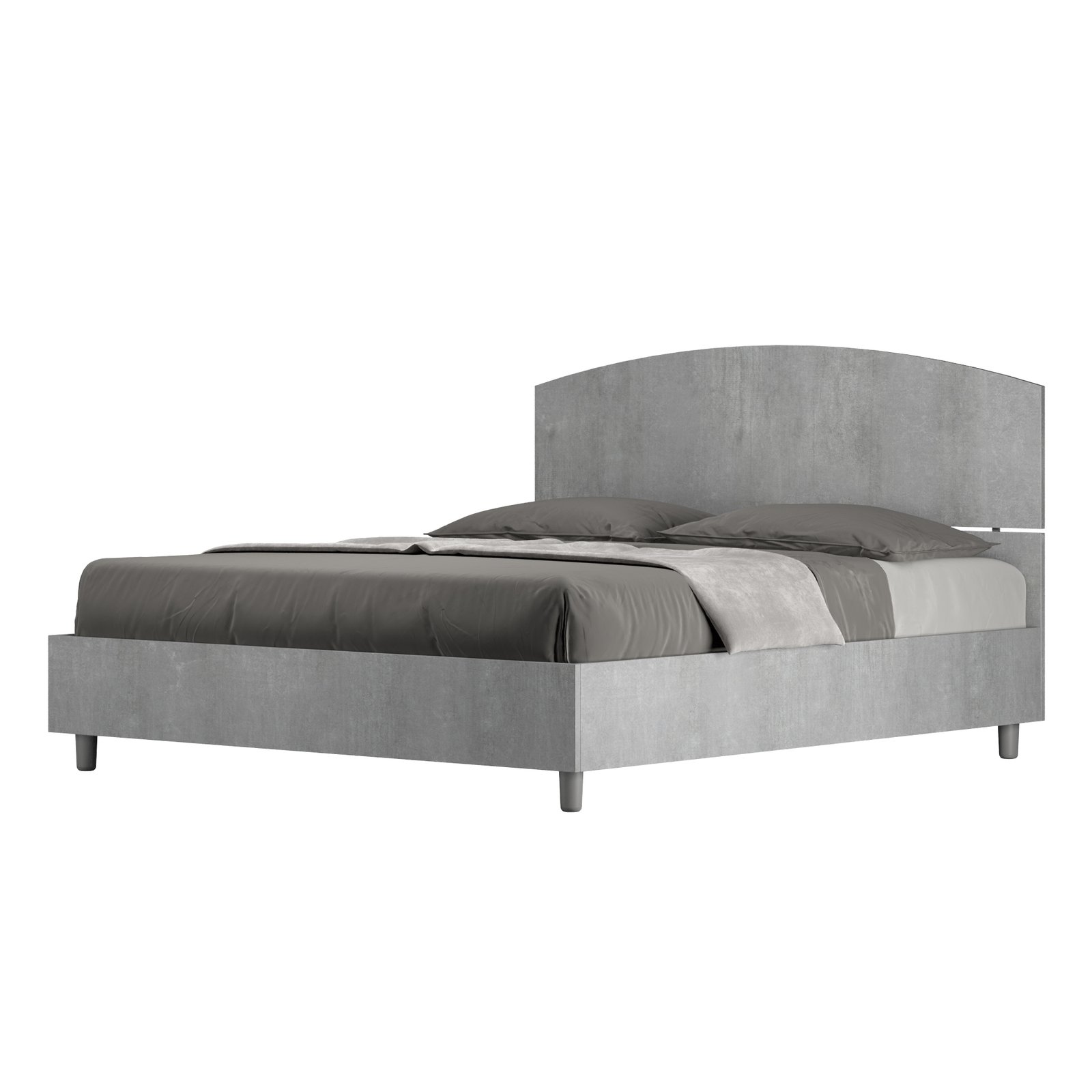 Letto Matrimoniale - DORA Dimensione Rete: 160x190, Tipologia Letto: Senza Rete, Colore: Grigio