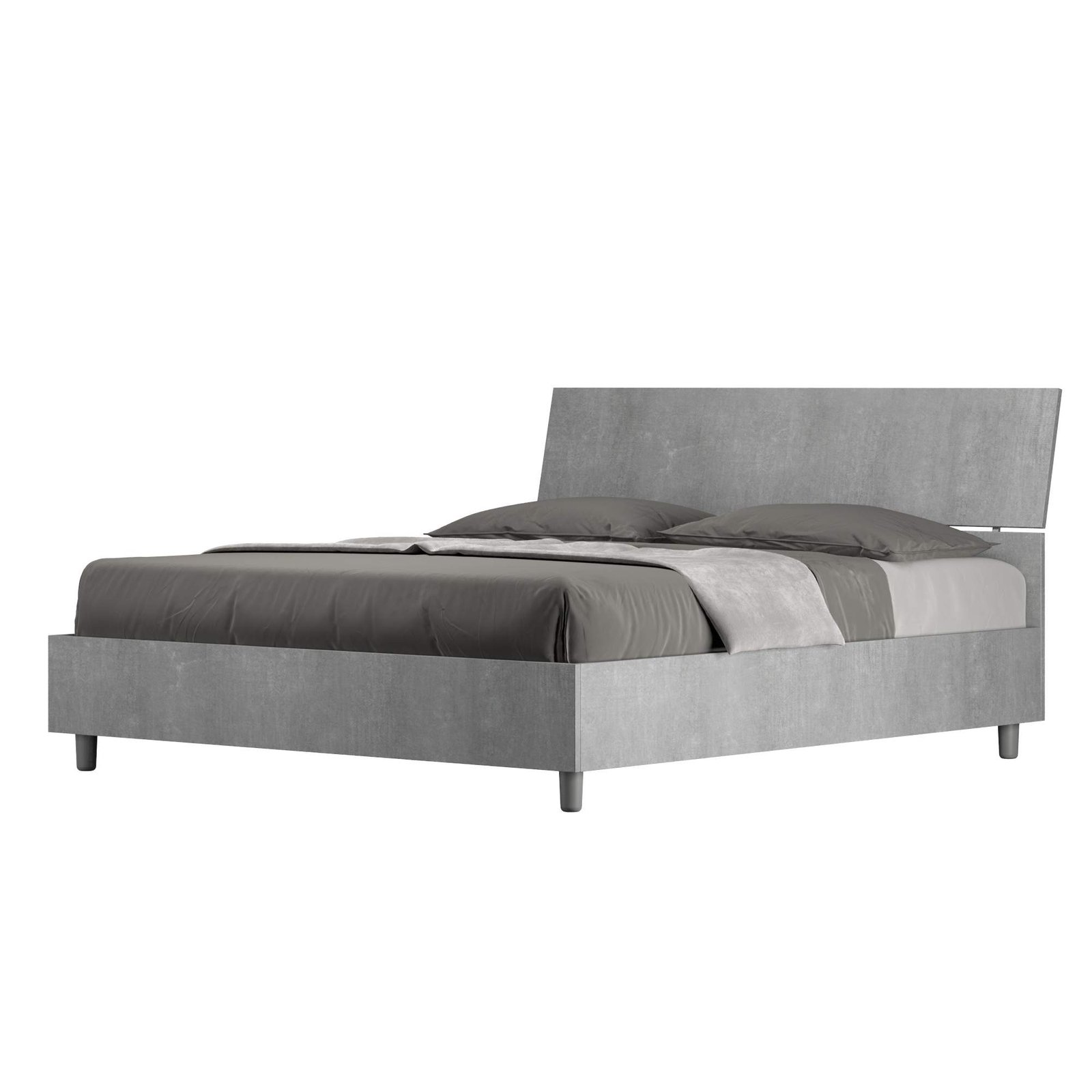 Letto Matrimoniale - DEMAS Dimensione Rete: 160x190, Colore: Grigio, Tipologia Letto: Con Rete e Contenitore, Tipologia Testata: Testata Inclinata