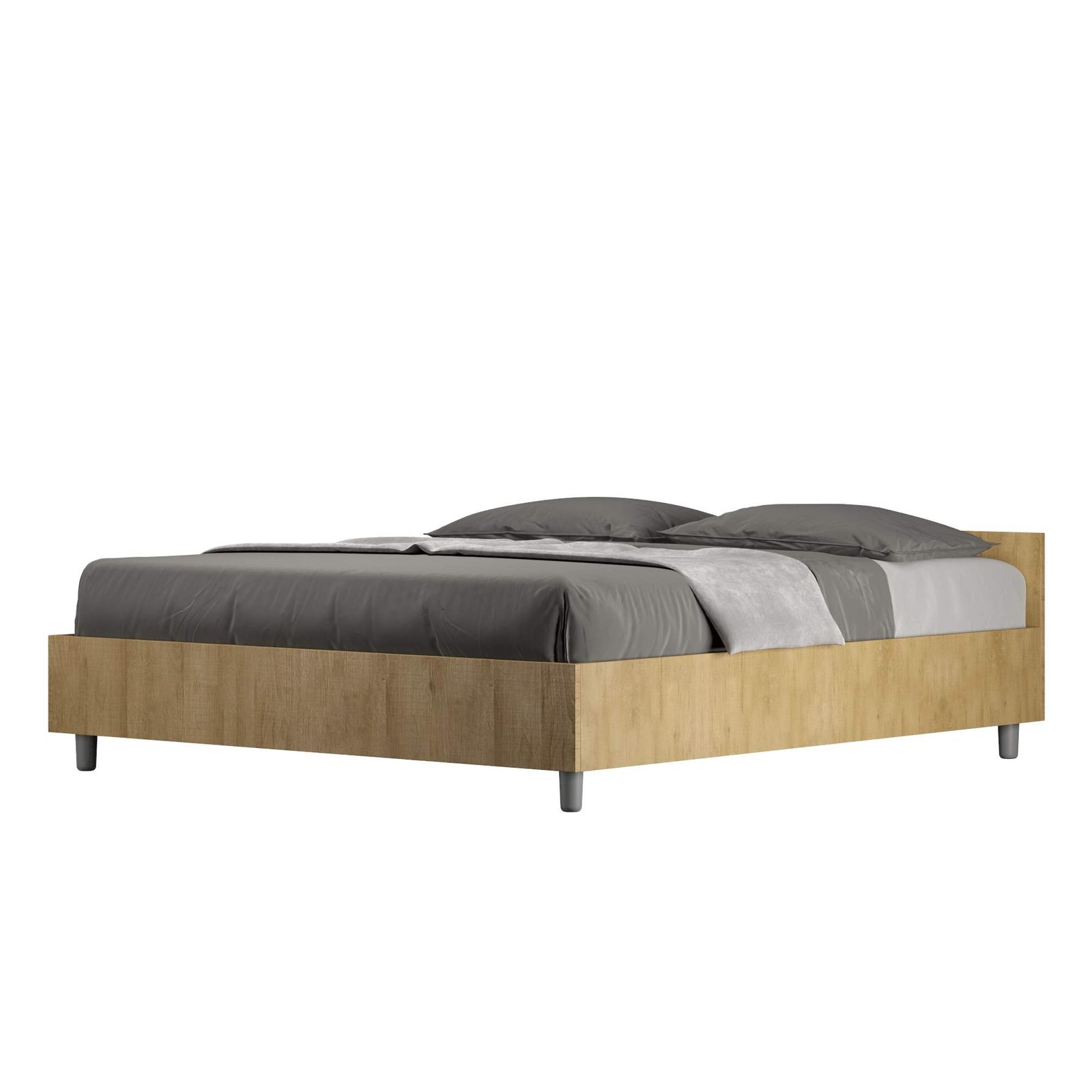 Letto Matrimoniale - NUAMO Dimensione Rete: 160x190, Colore: Quercia Natura, Tipologia Letto: Alzata Doppia