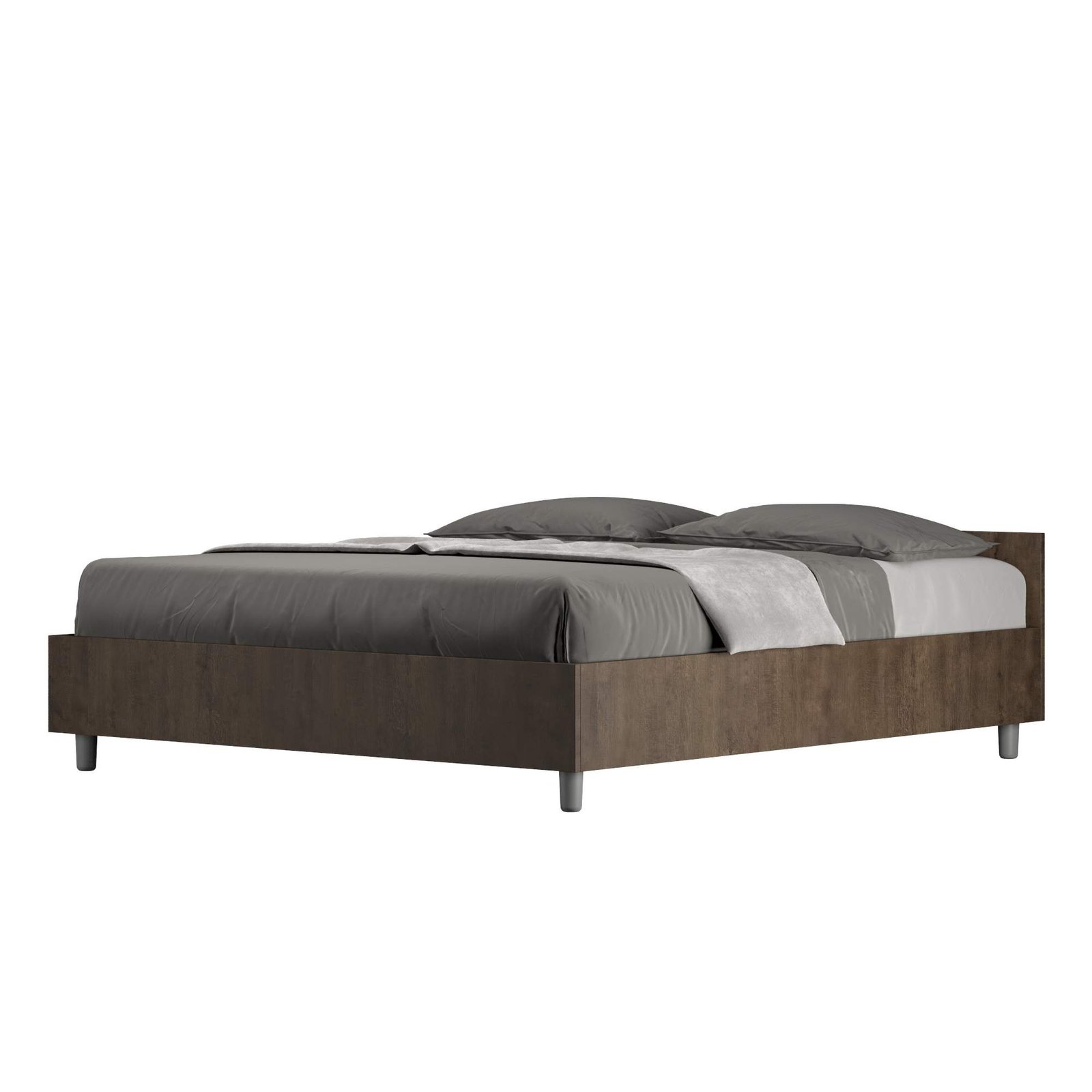 Letto Matrimoniale - NUAMO Dimensione Rete: 160x190, Colore: Noce, Tipologia Letto: Alzata Doppia