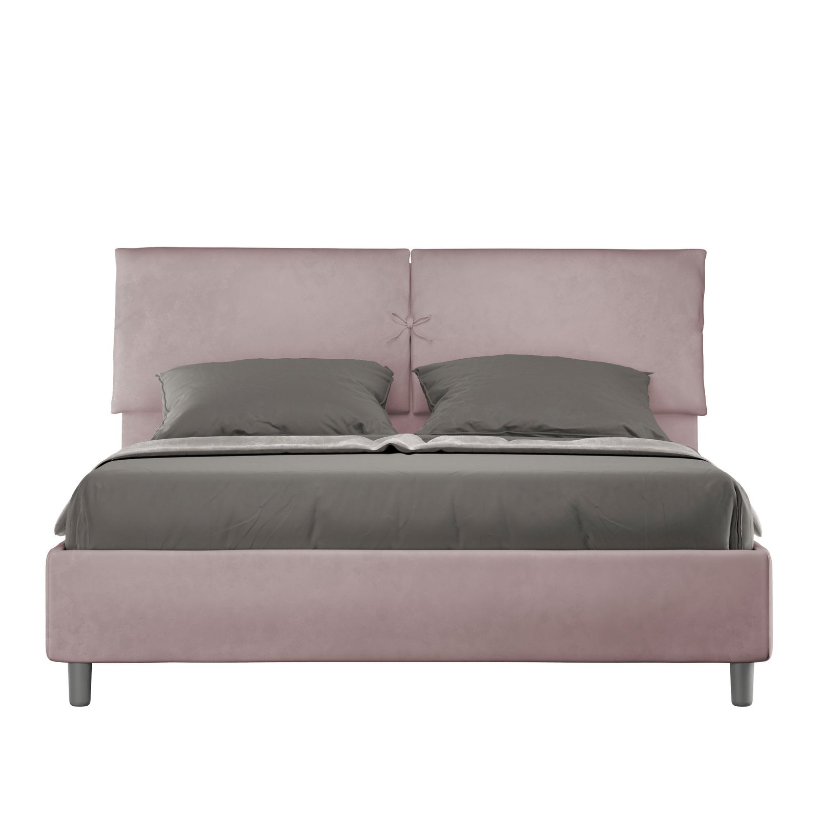 Letto Matrimoniale rivestito in Microfibra - MADOS Colore: Glicine, Tipologia Letto: Con Rete, Dimensione Rete: 160x190