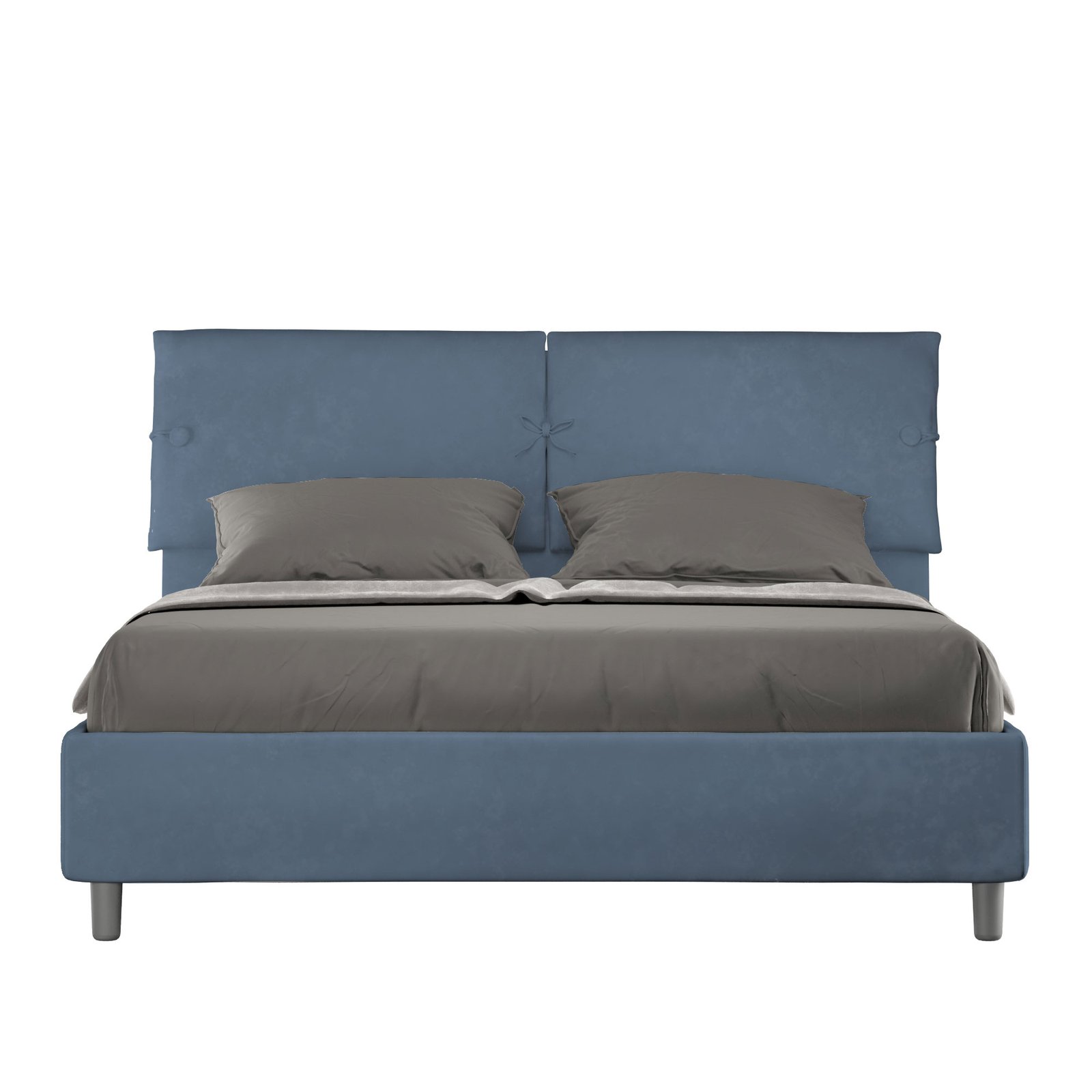 Letto Matrimoniale rivestito in Microfibra - SLEEPER Colore: Blu, Dimensione Rete: 160x190, Tipologia Letto: Alzata Doppia