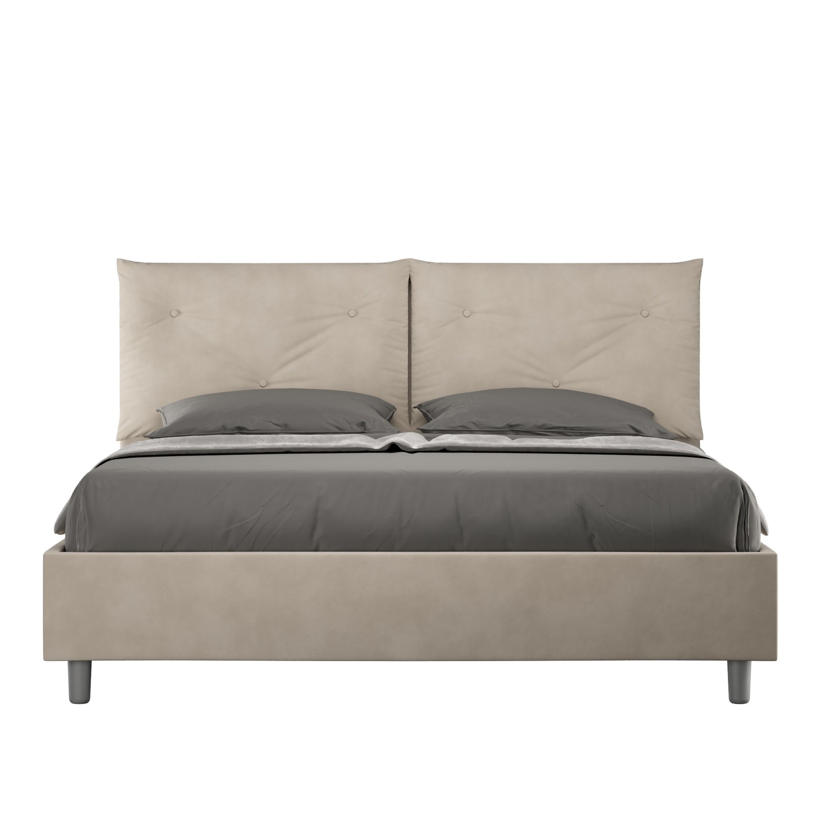 Letto Matrimoniale rivestito in Microfibra - APPIA Dimensione Rete: 150x190, Colore: Azzurro, Tipologia Letto: Senza Rete