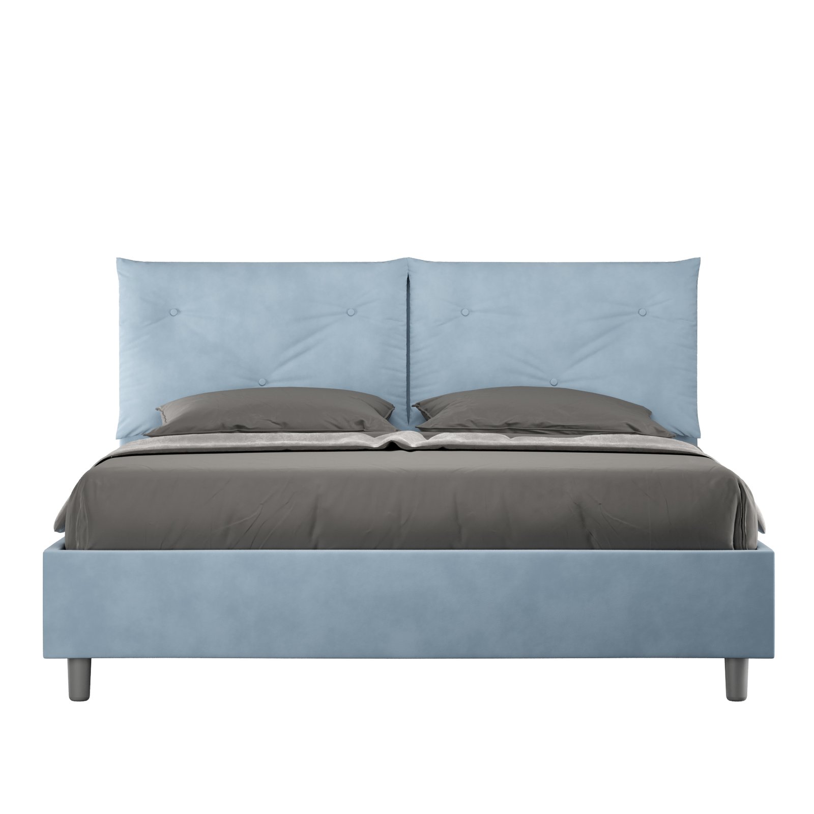 Letto Matrimoniale rivestito in Microfibra - APPIA Dimensione Rete: 150x190, Tipologia Letto: Senza Rete, Colore: Beige