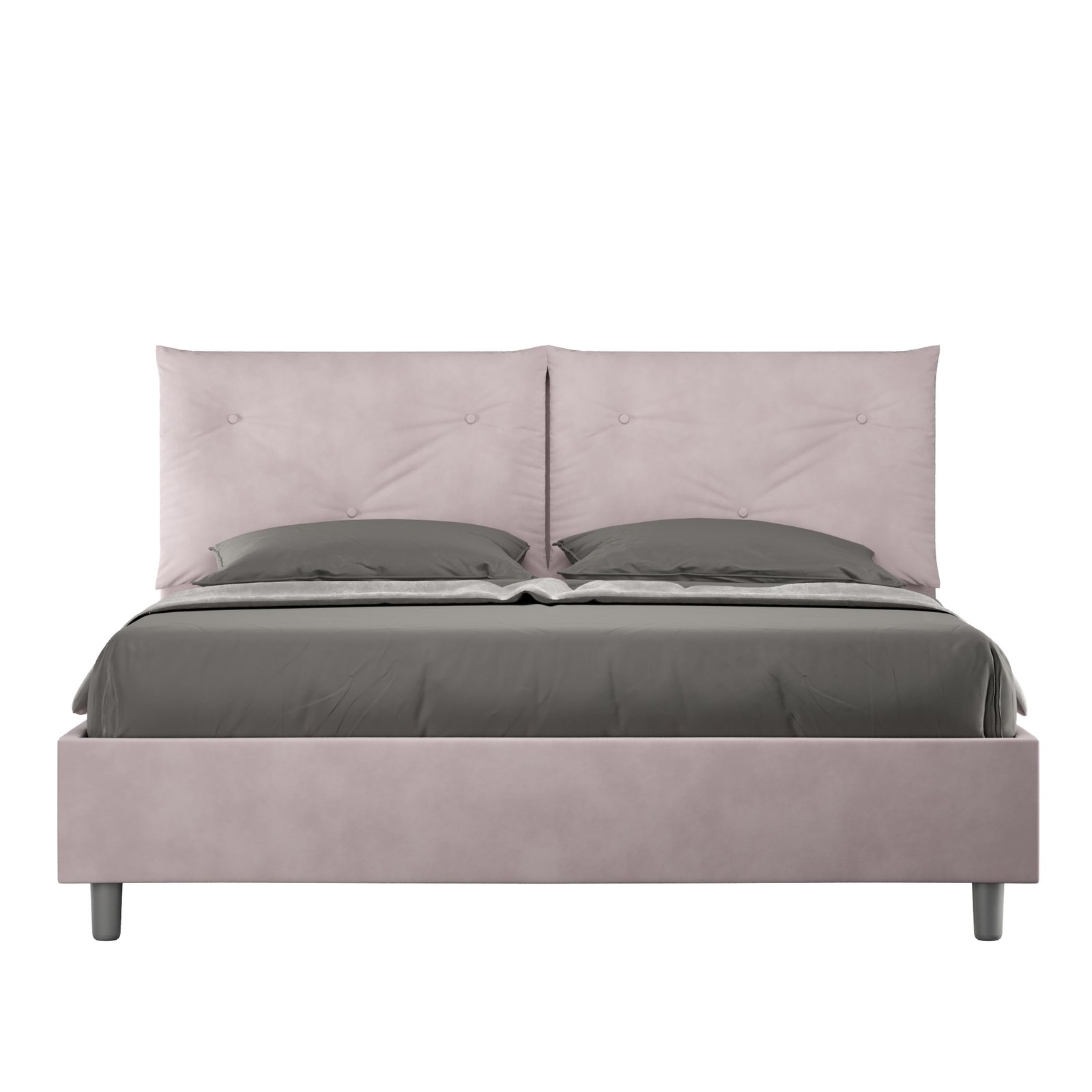 Letto Matrimoniale rivestito in Microfibra - APPIA Dimensione Rete: 150x190, Tipologia Letto: Con Rete, Colore: Glicine