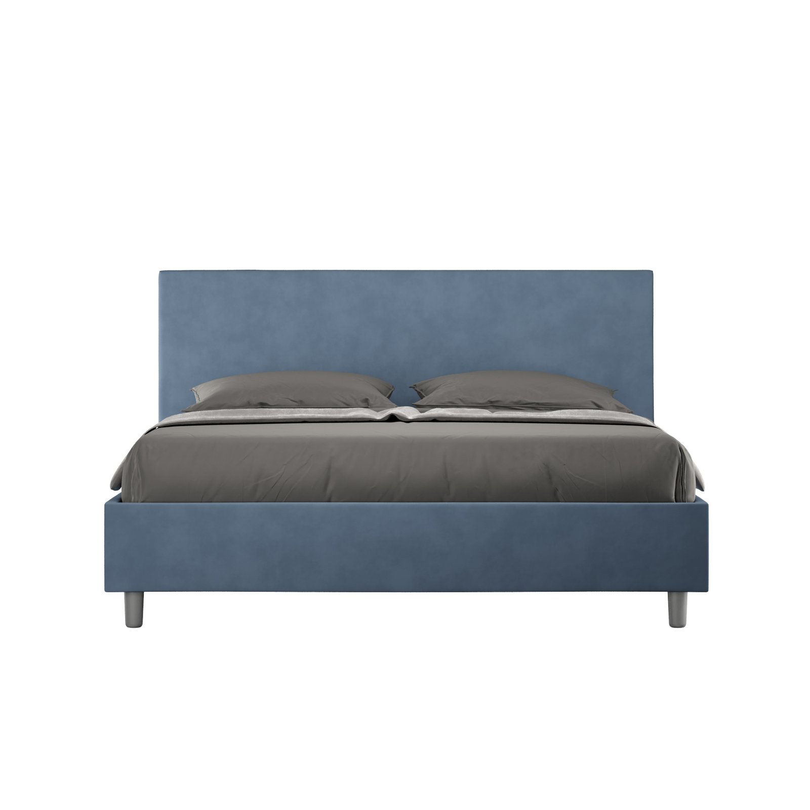 Letto Matrimoniale rivestito in Microfibra - ADELE Tipologia Letto: Alzata Doppia, Colore: Blu, Dimensione Rete: 160x210