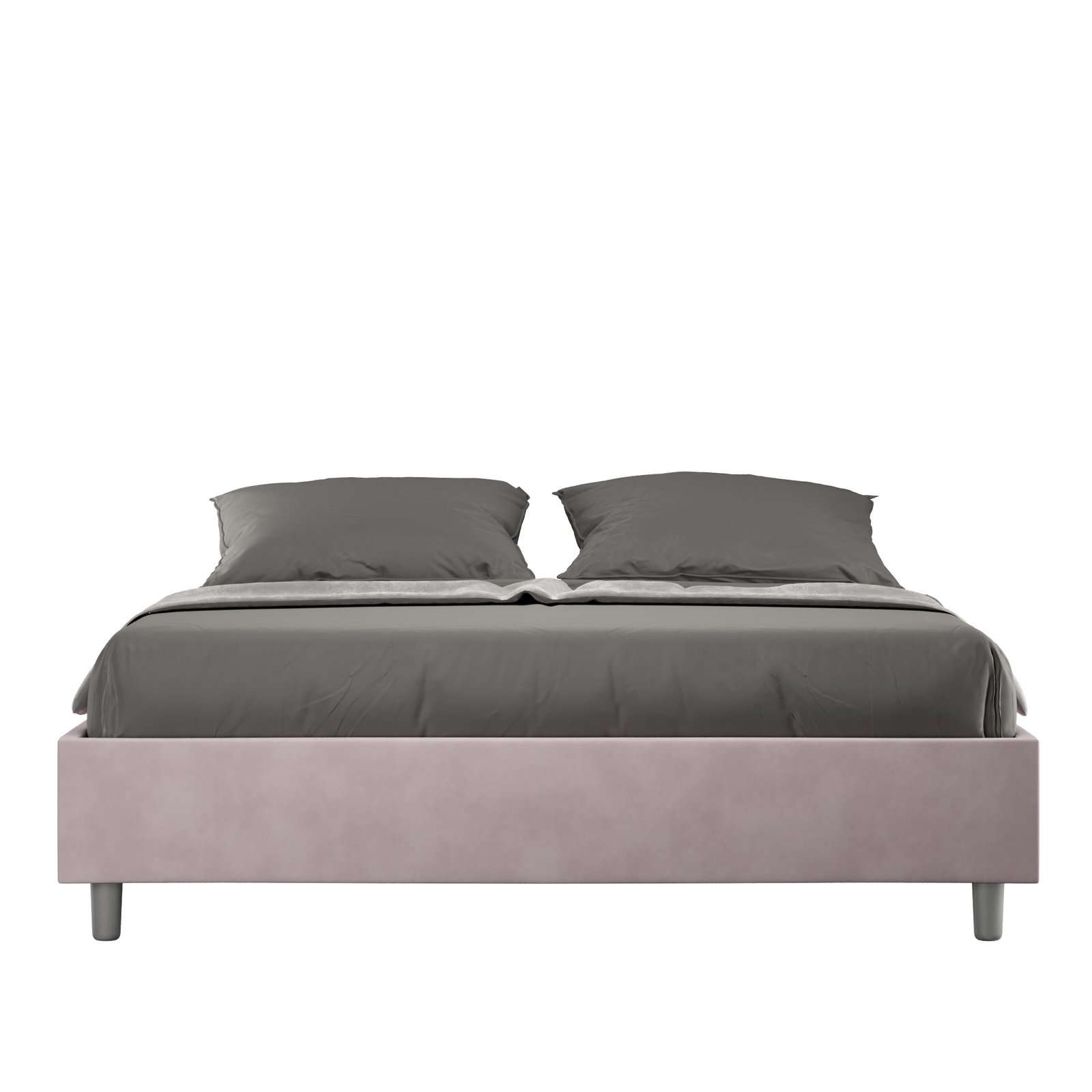 Letto Matrimoniale rivestito in Microfibra - AZELIA Dimensione Rete: 160x200, Colore: Glicine, Tipologia Letto: Alzata Doppia