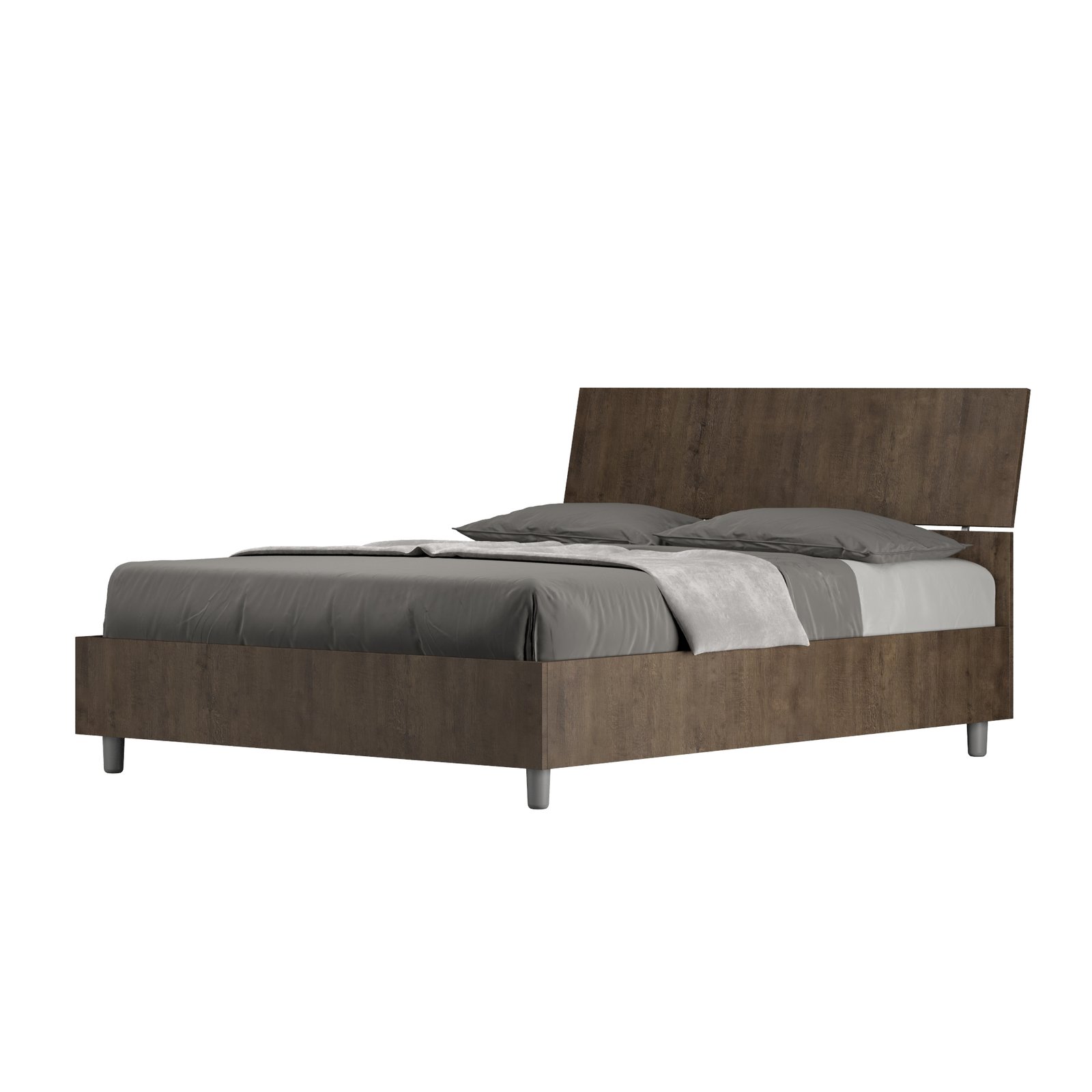 Letto alla Francese - DEMAS Tipologia Letto: Senza Rete, Tipologia Testata: Testata Inclinata, Colore: Noce, Dimensione Rete: 140x200