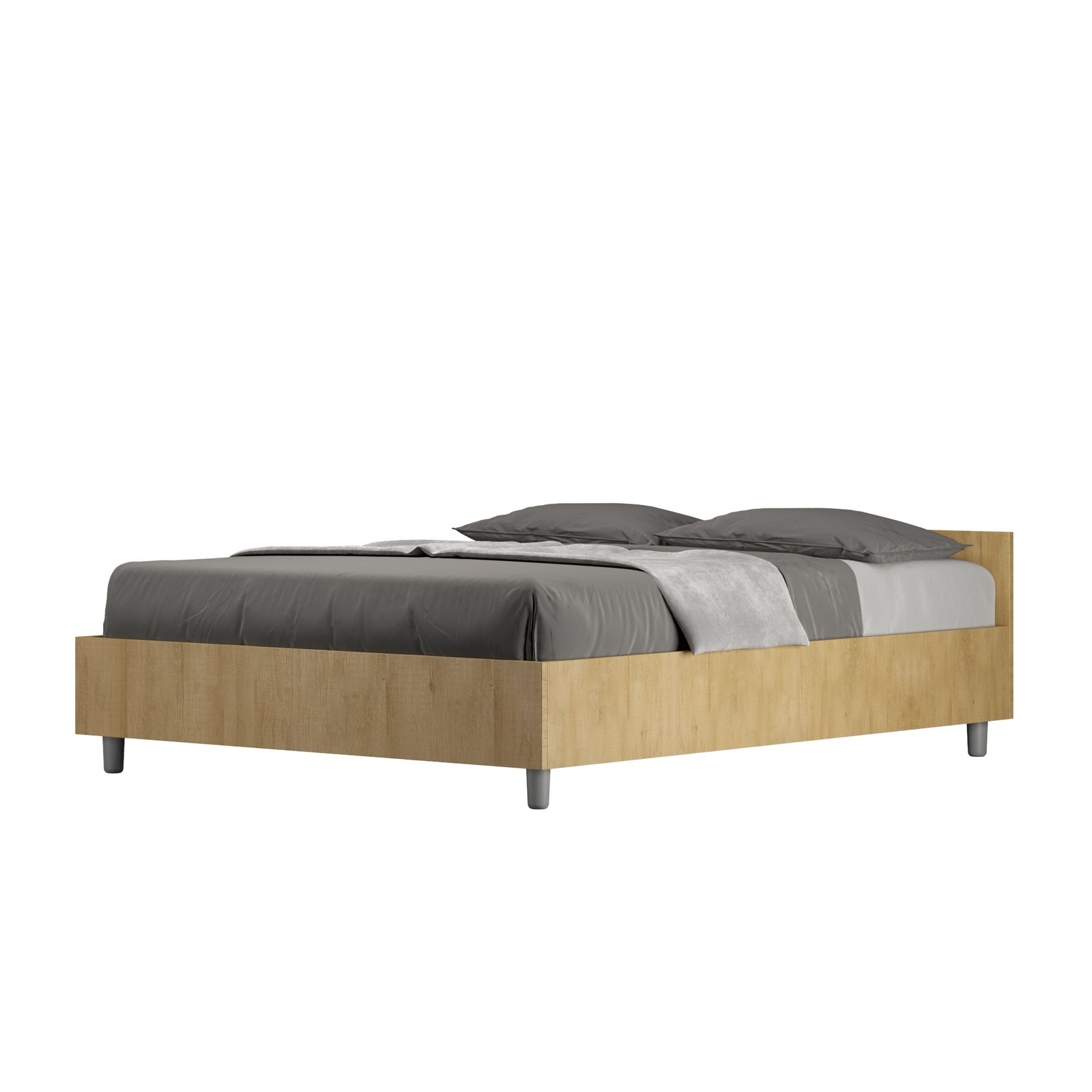 Letto alla Francese - NUAMO Tipologia Letto: Con Rete e Contenitore, Dimensione Rete: 140x200, Colore: Quercia Natura