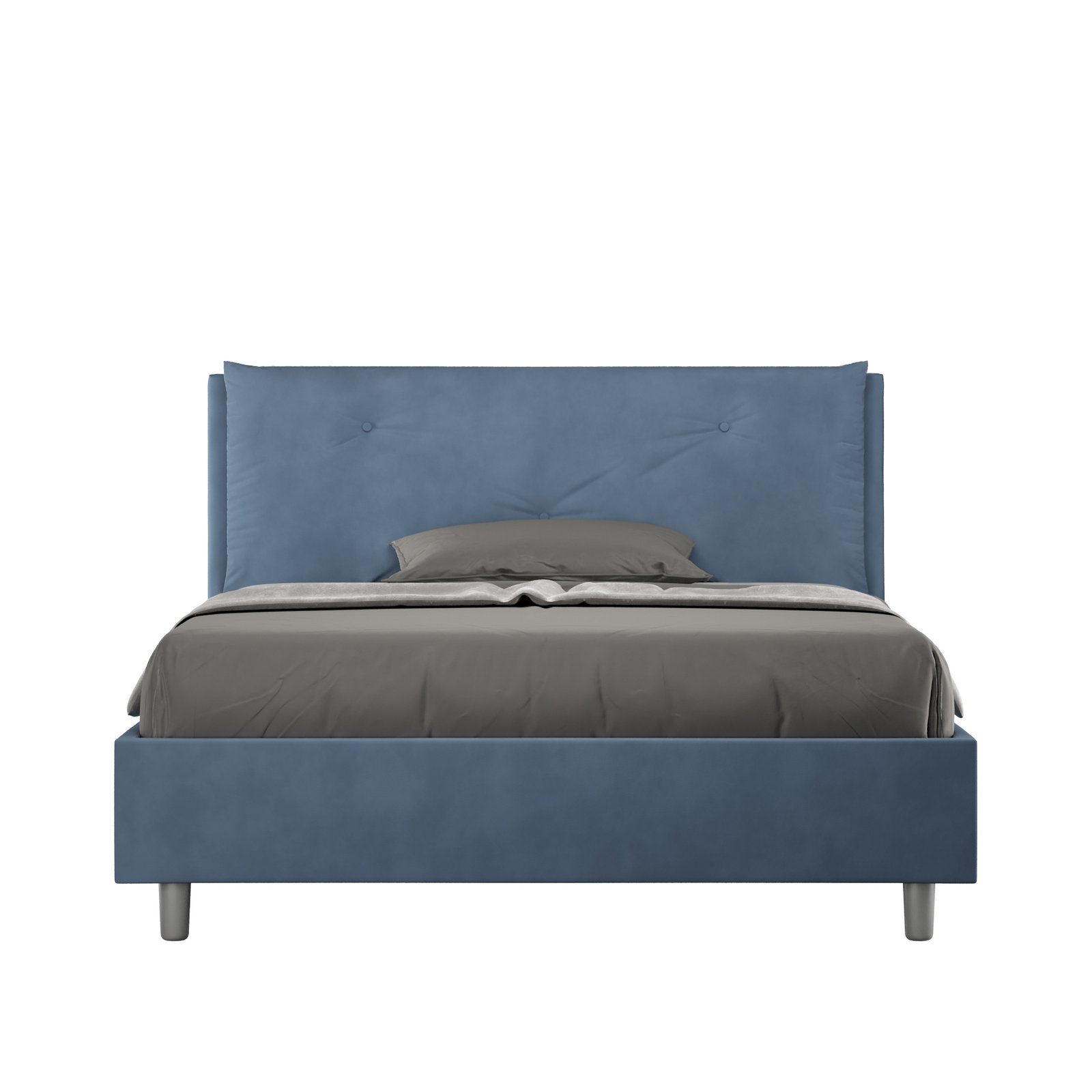 Letto alla Francese rivestito in Microfibra - APPIA Tipologia Letto: Con Rete, Colore: Blu, Dimensione Rete: 140x210
