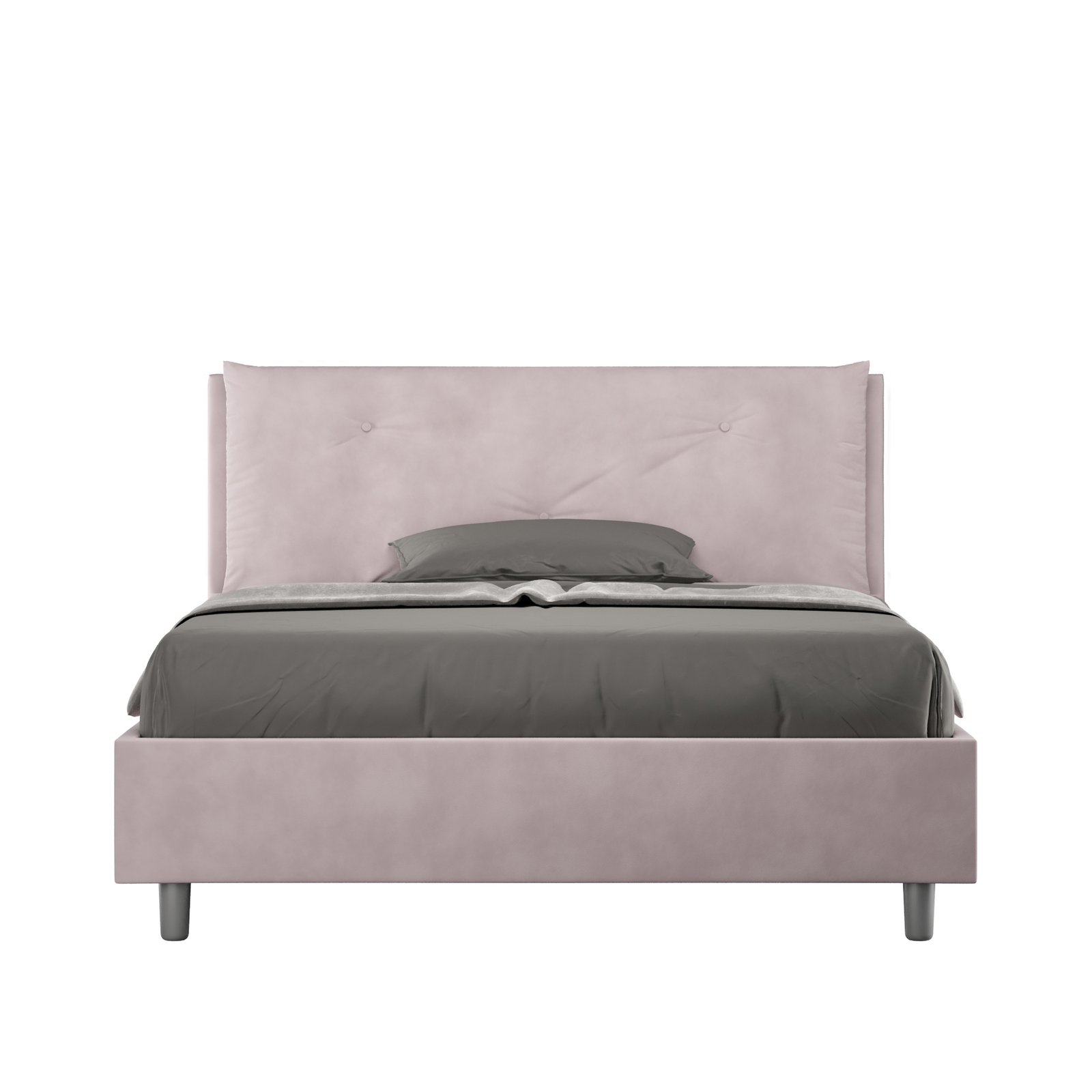 Letto alla Francese rivestito in Microfibra - APPIA Tipologia Letto: Con Rete, Dimensione Rete: 140x210, Colore: Glicine