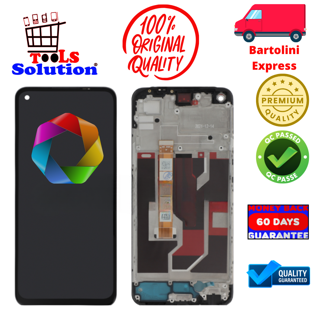 DISPLAY FÜR OPPO A96 4G LCD TOUCH MIT SCHWARZEM RAHMEN WIE DAS ORIGINAL MONTIERT