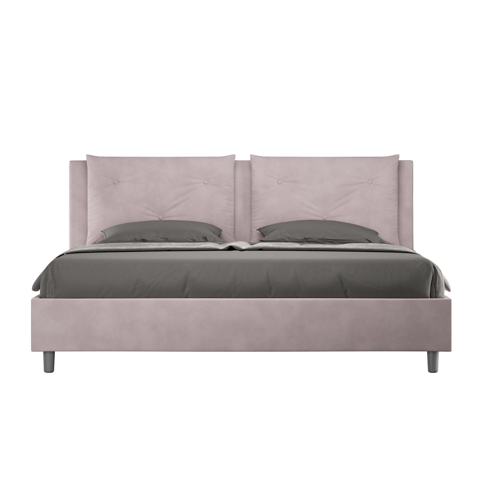 Letto Matrimoniale King size rivestito in Microfibra - APPIA Tipologia Letto: Con Rete, Colore: Glicine, Dimensione Rete: 200x210