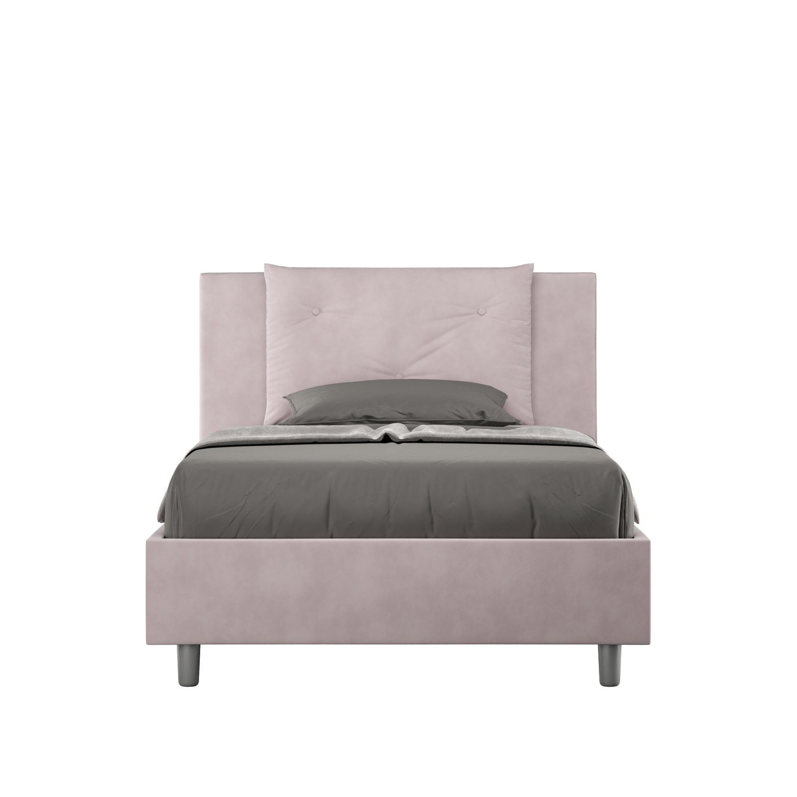 Letto una piazza e mezza rivestito in Microfibra - APPIA Tipologia Letto: Senza Rete, Dimensione Rete: 110x210, Colore: Glicine