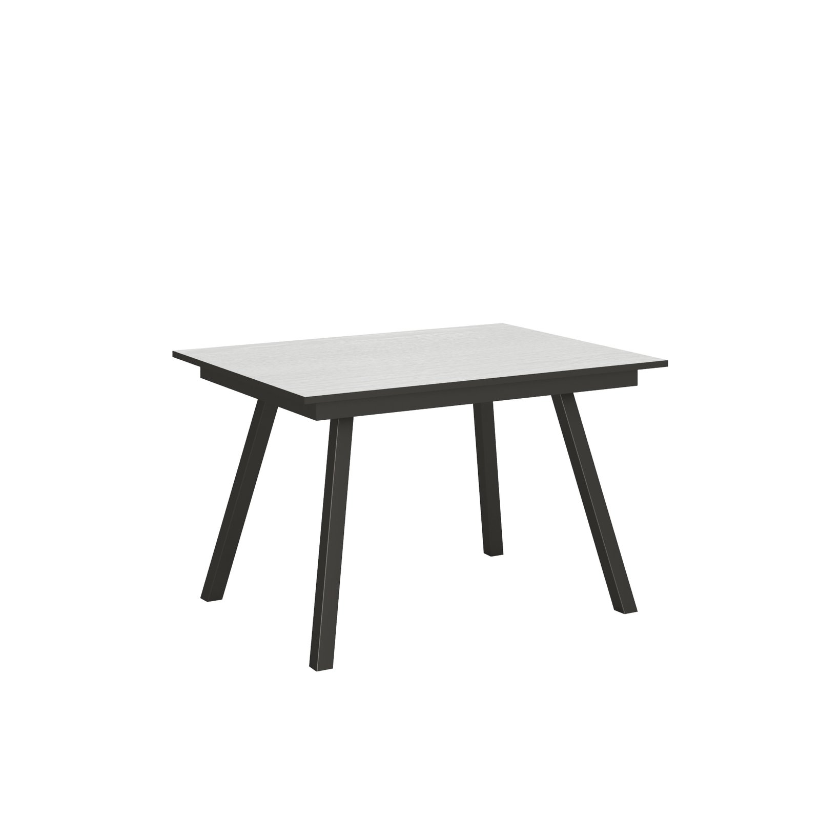 Tavolo Allungabile - MIRHI Dimensioni: 90x120/180, Colore: Bianco Frassino, Telaio: Antracite