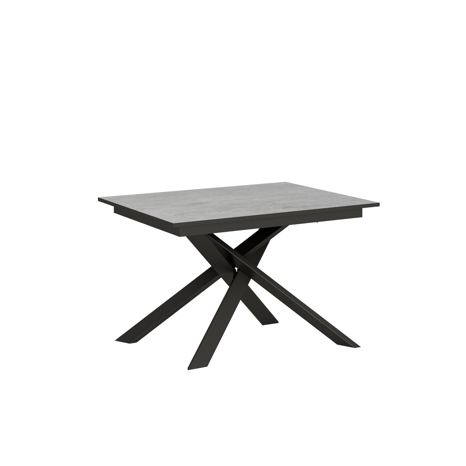 Tavolo Allungabile - GANTY Dimensioni: 90x120/180, Colore: Cemento, Bordo: Antracite, Telaio: Antracite