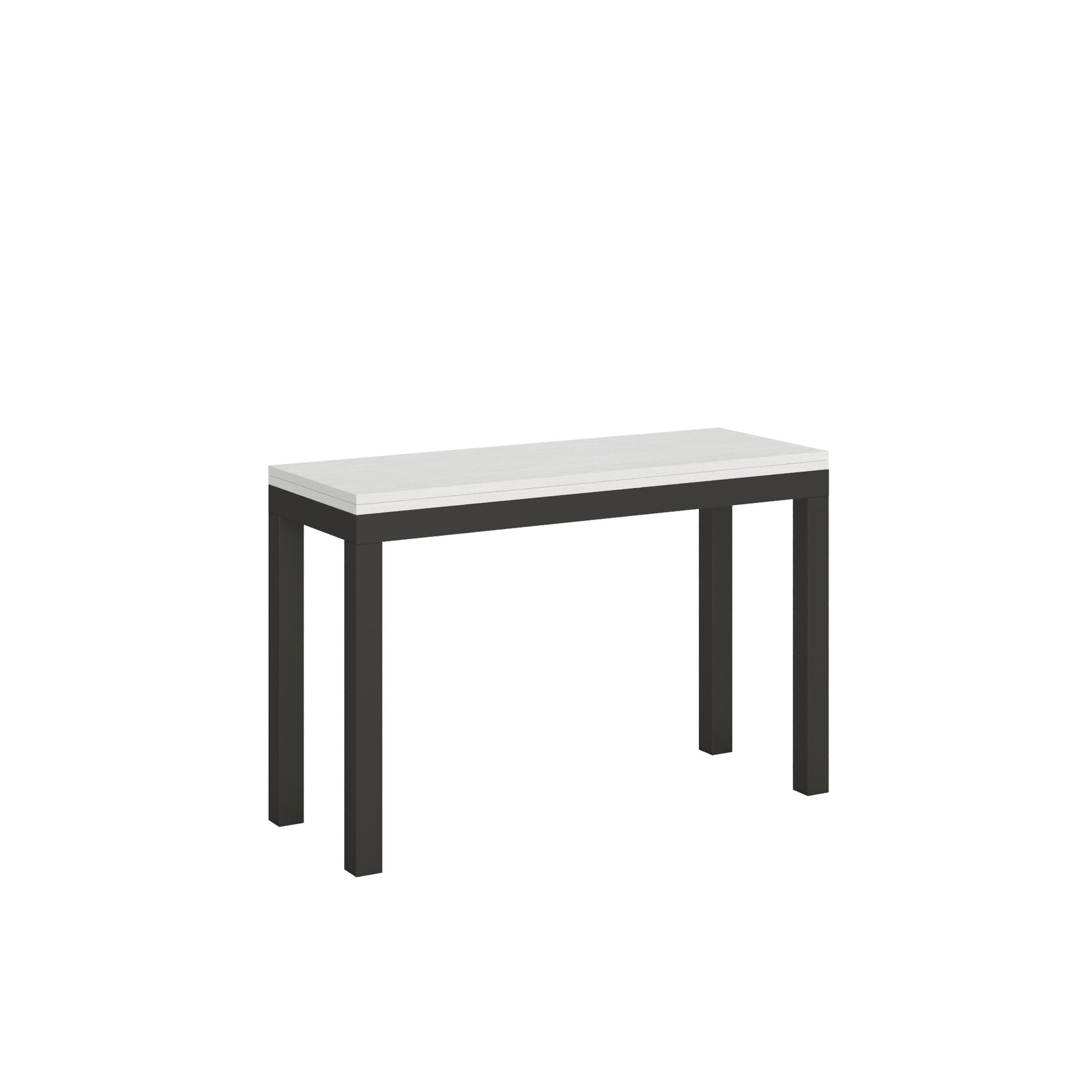 Tavolo Apribile a Libro - EVERYDAY DOUBLE Colore: Bianco Frassino, Telaio: Antracite, Dimensioni: 45x120/90