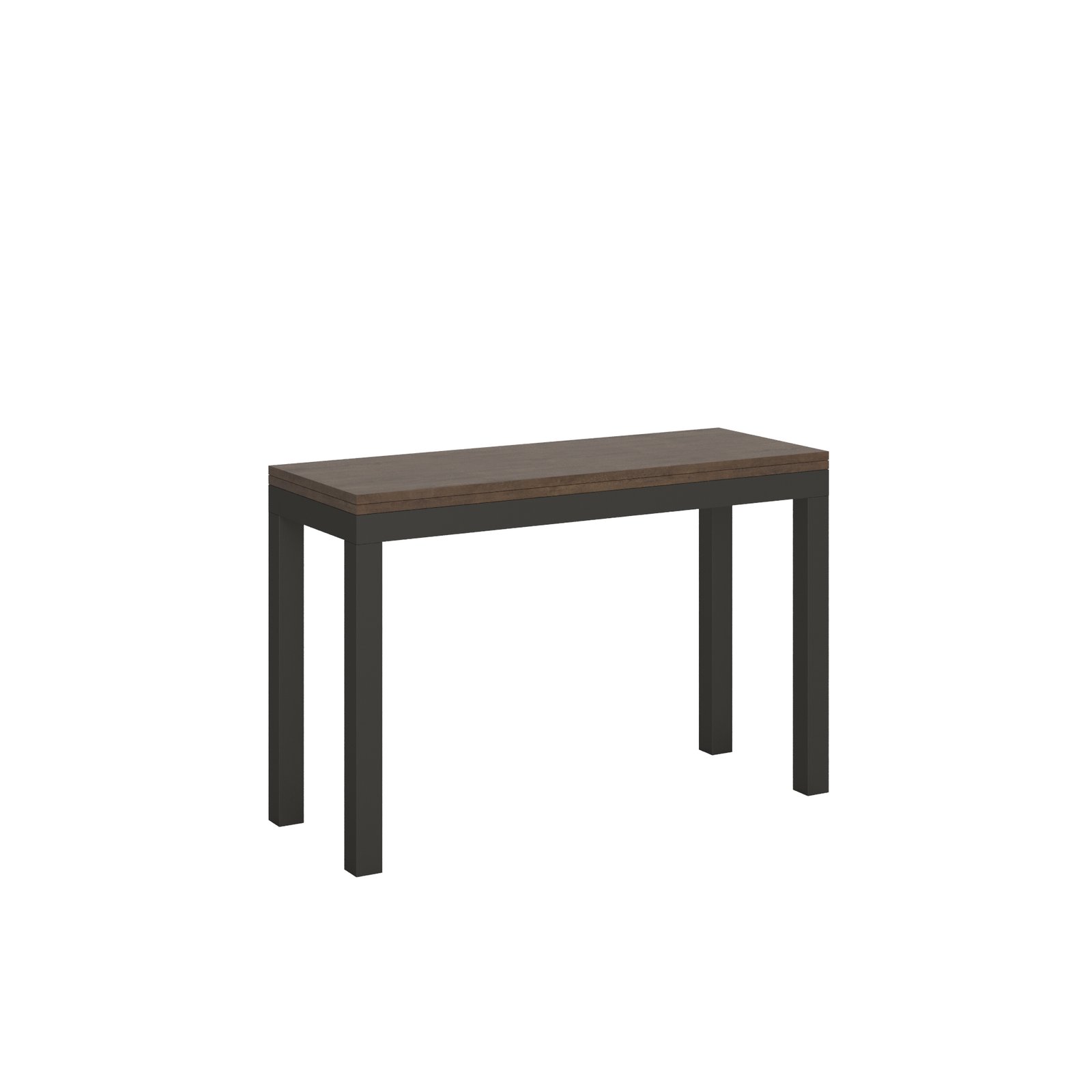 Tavolo Apribile a Libro - EVERYDAY DOUBLE Telaio: Antracite, Colore: Noce, Dimensioni: 45x120/78