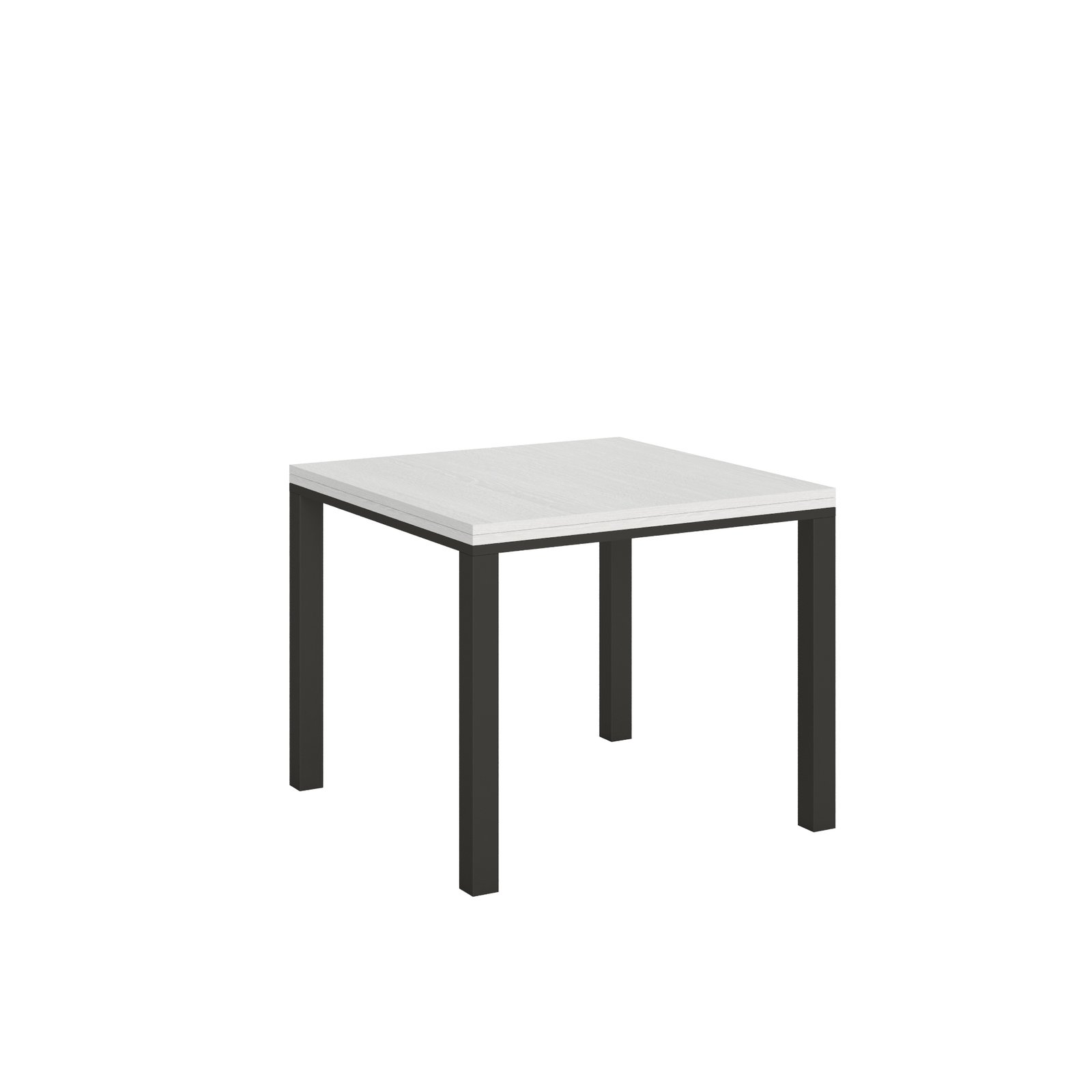 Tavolo Apribile a Libro - EVERYDAY LIBRA Telaio: Antracite, Dimensioni: 90x90/78, Colore: Bianco Frassino