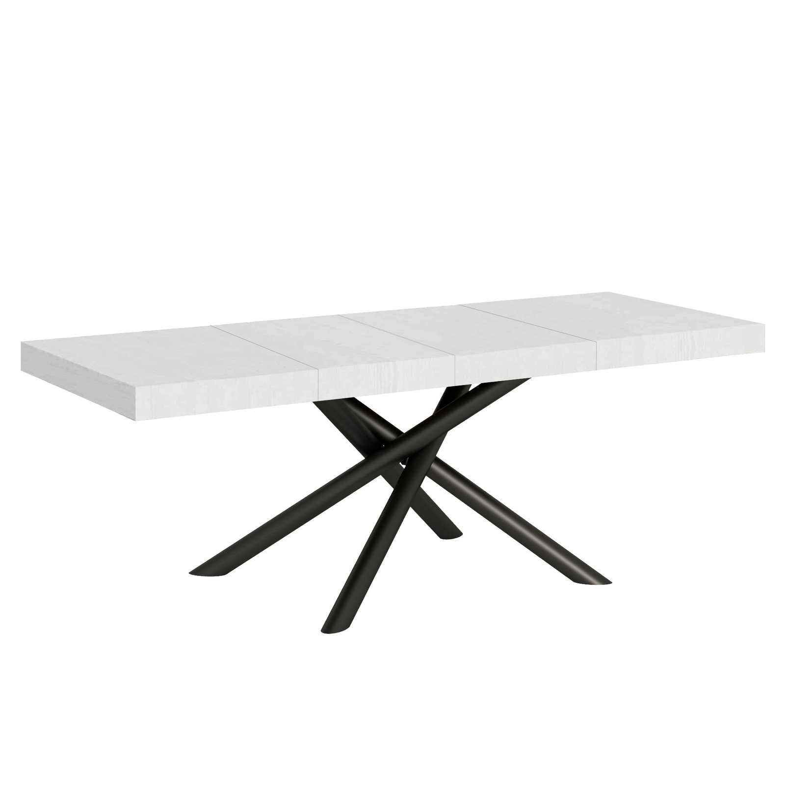 Tavolo Allungabile - FAMAS PREMIUM Colore: Bianco Frassino, Dimensioni: 90x180/284, Telaio: Antracite