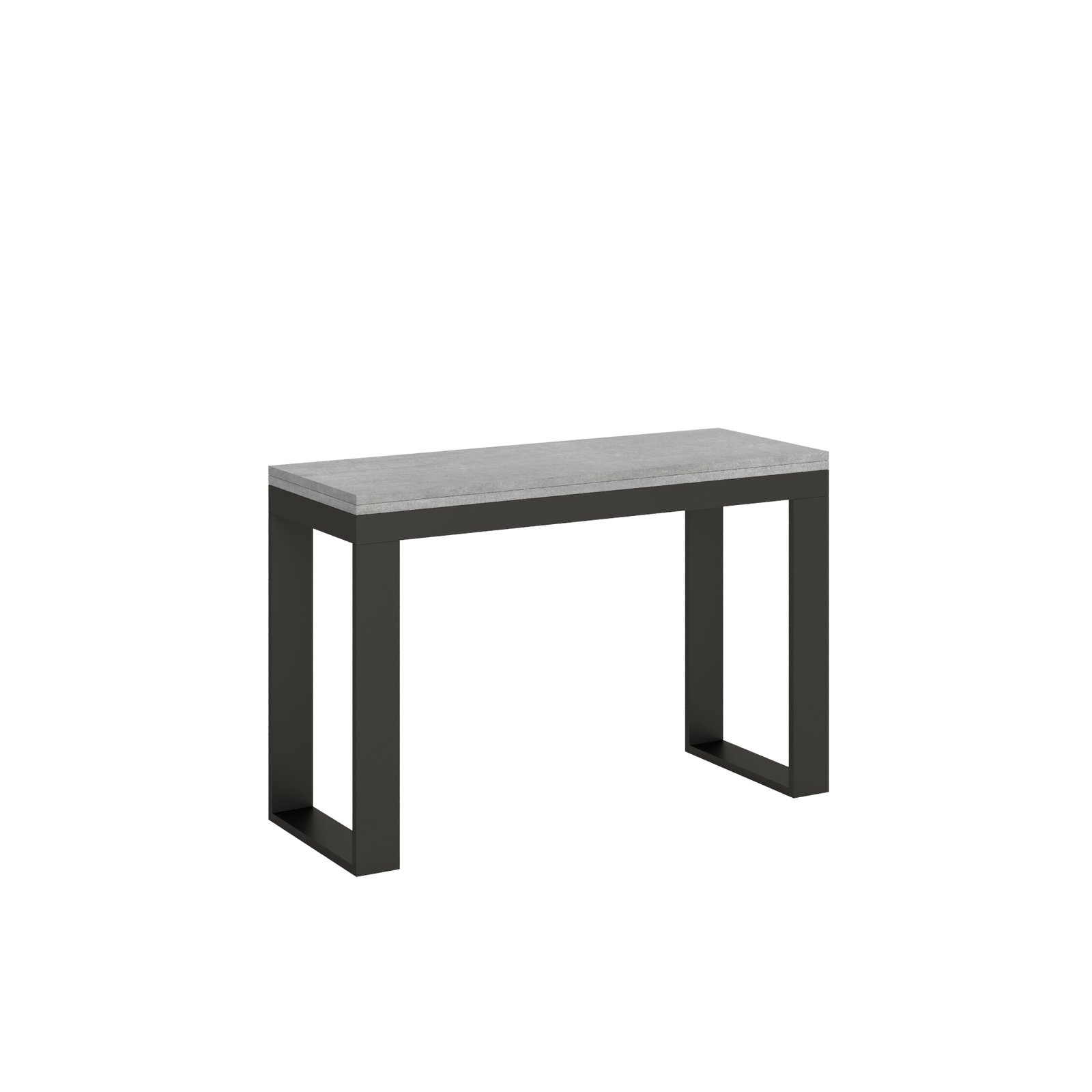 Tavolo Apribile a Libro - TECNO DOUBLE Telaio: Antracite, Dimensioni: 45x120/90, Colore: Cemento