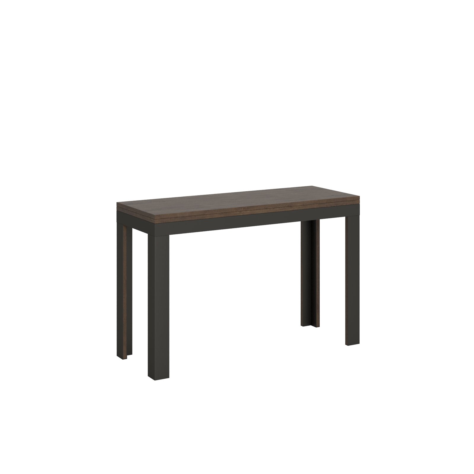 Tavolo Apribile a Libro - LINEA DOUBLE Telaio: Antracite, Dimensioni: 45x120/78, Colore: Noce