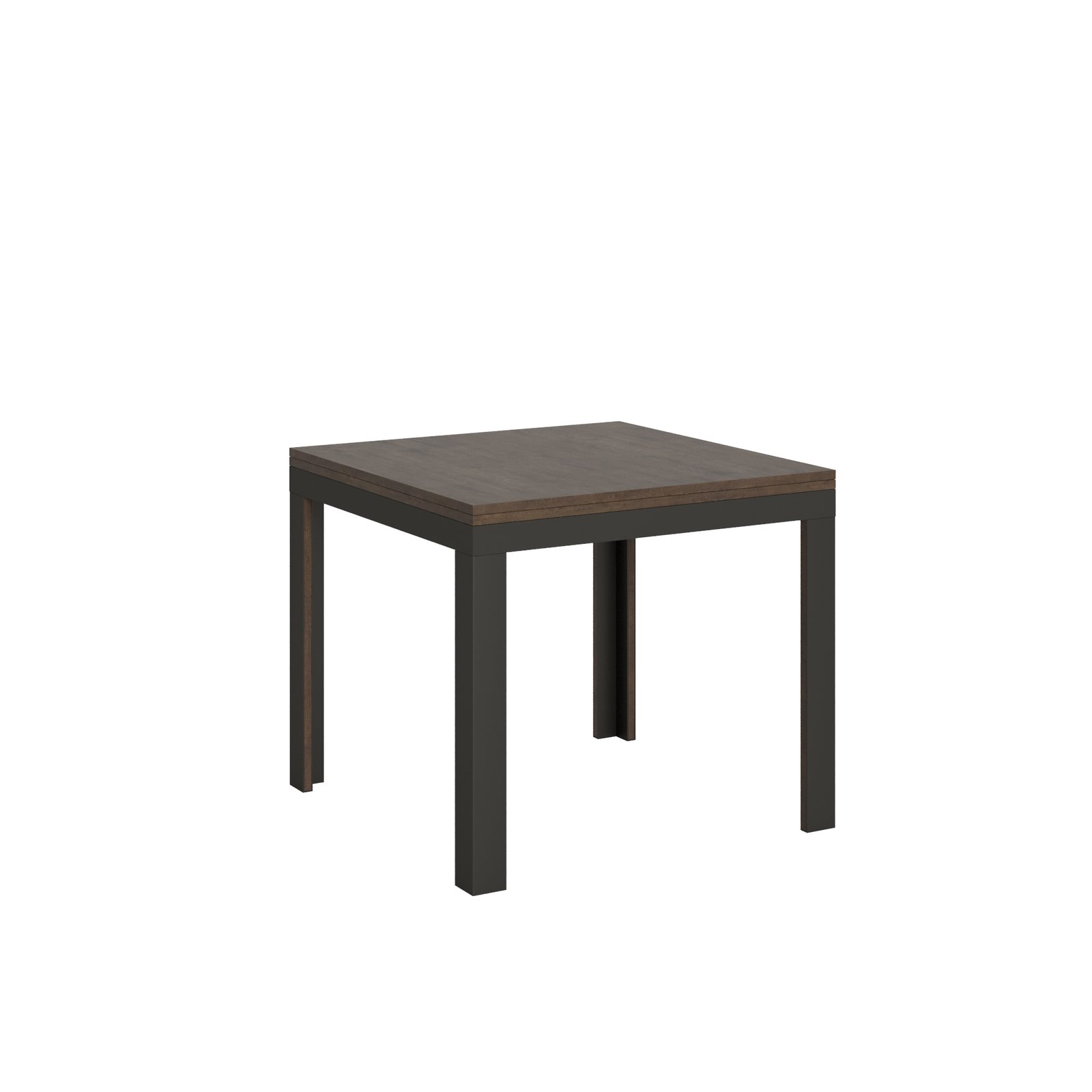 Tavolo Apribile a Libro - LINEA LIBRA Dimensioni: 90x90/78, Telaio: Antracite, Colore: Noce
