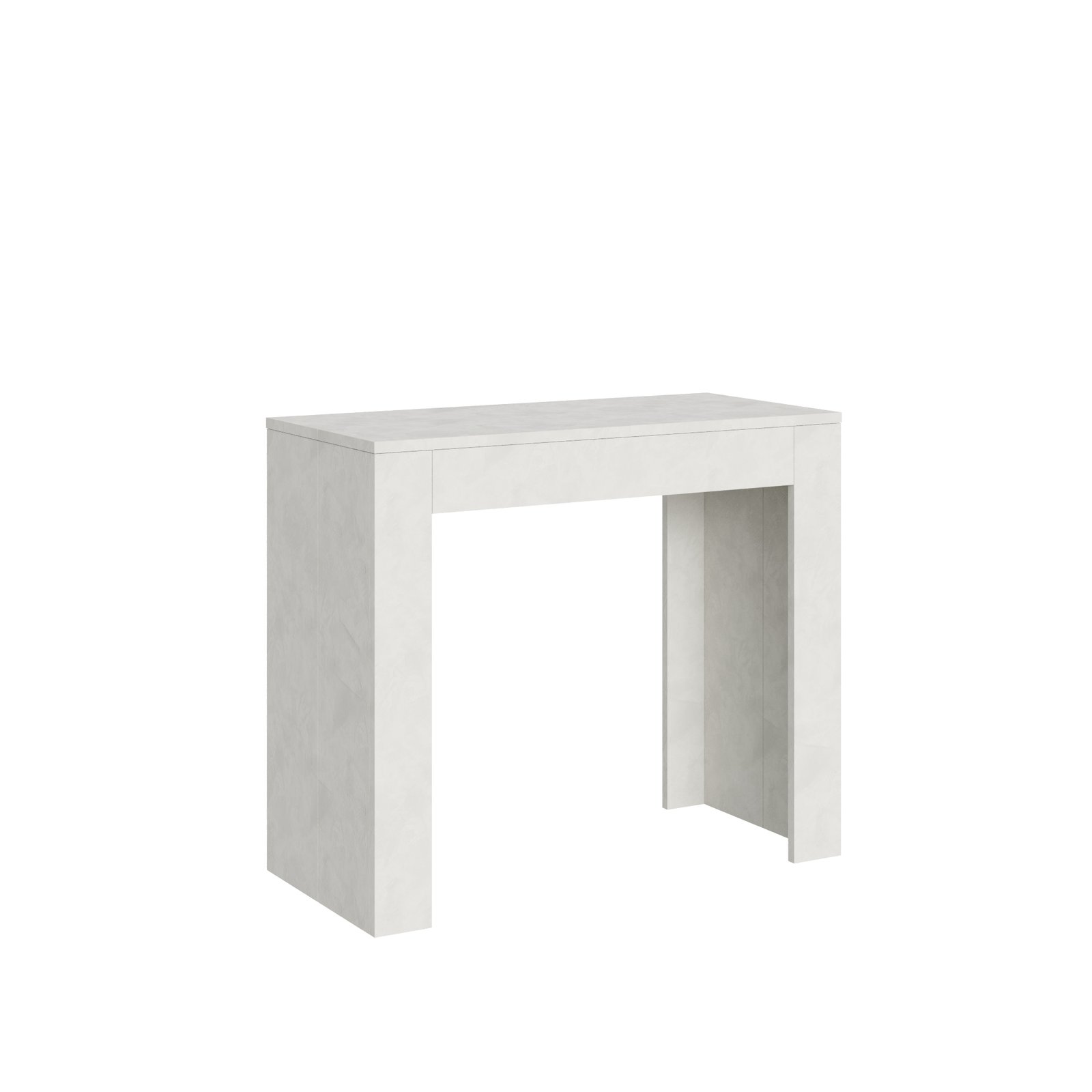 Consolle allungabile - EMY Colore: Bianco Spatolato, Dimensioni: 90x42/302