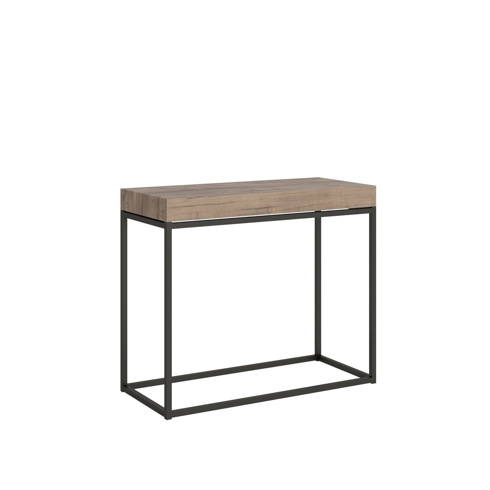 Consolle allungabile - NORDICA Colore: Quercia Natura, Telaio: Antracite, Dimensioni: 90x40/300