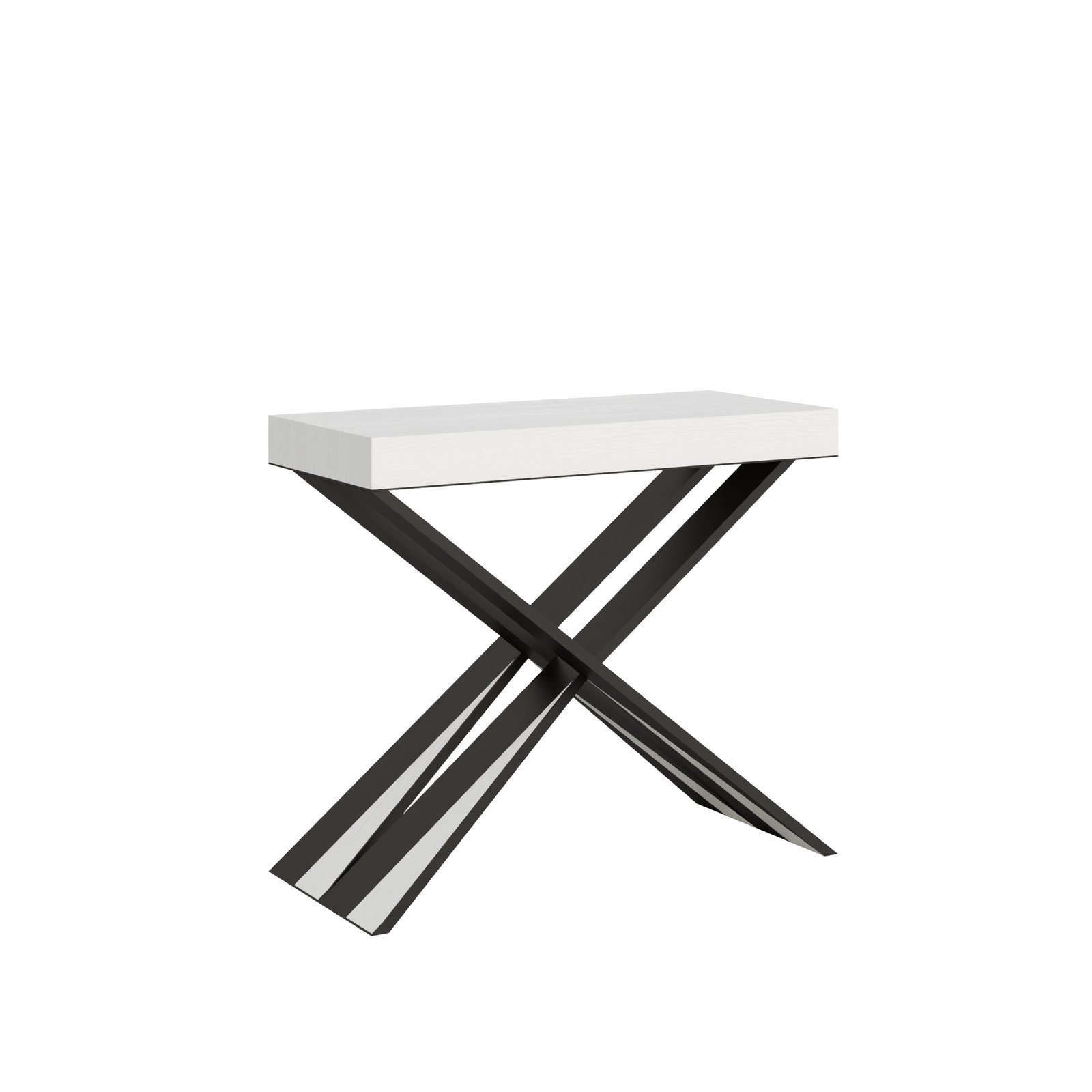 Consolle allungabile - DIAGO PREMIUM Colore: Bianco Frassino, Dimensioni: 90x40/300, Telaio: Antracite
