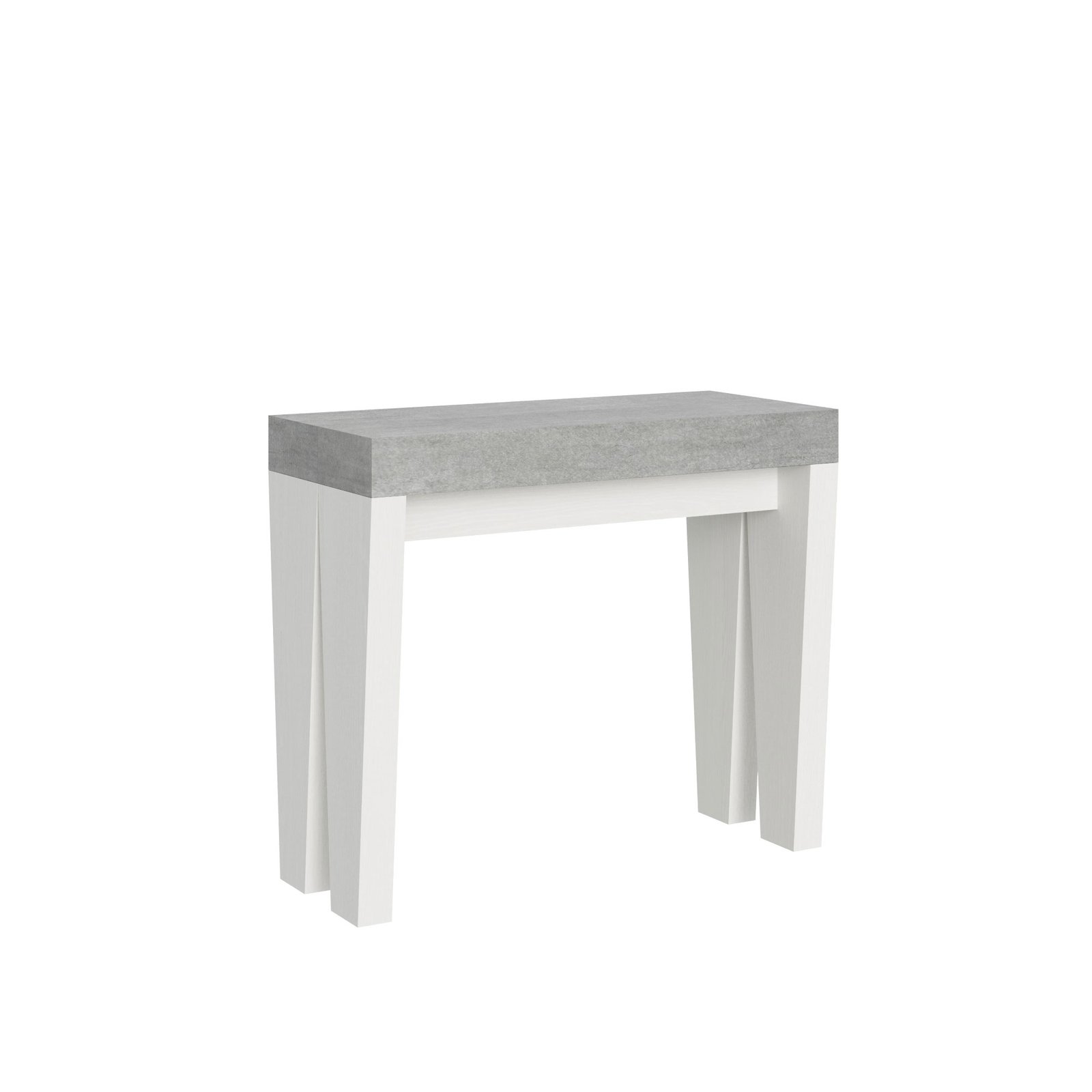 Consolle allungabile - SPIMBO MIX Colore: Cemento-Bianco Frassino, Dimensioni: 90x40/196