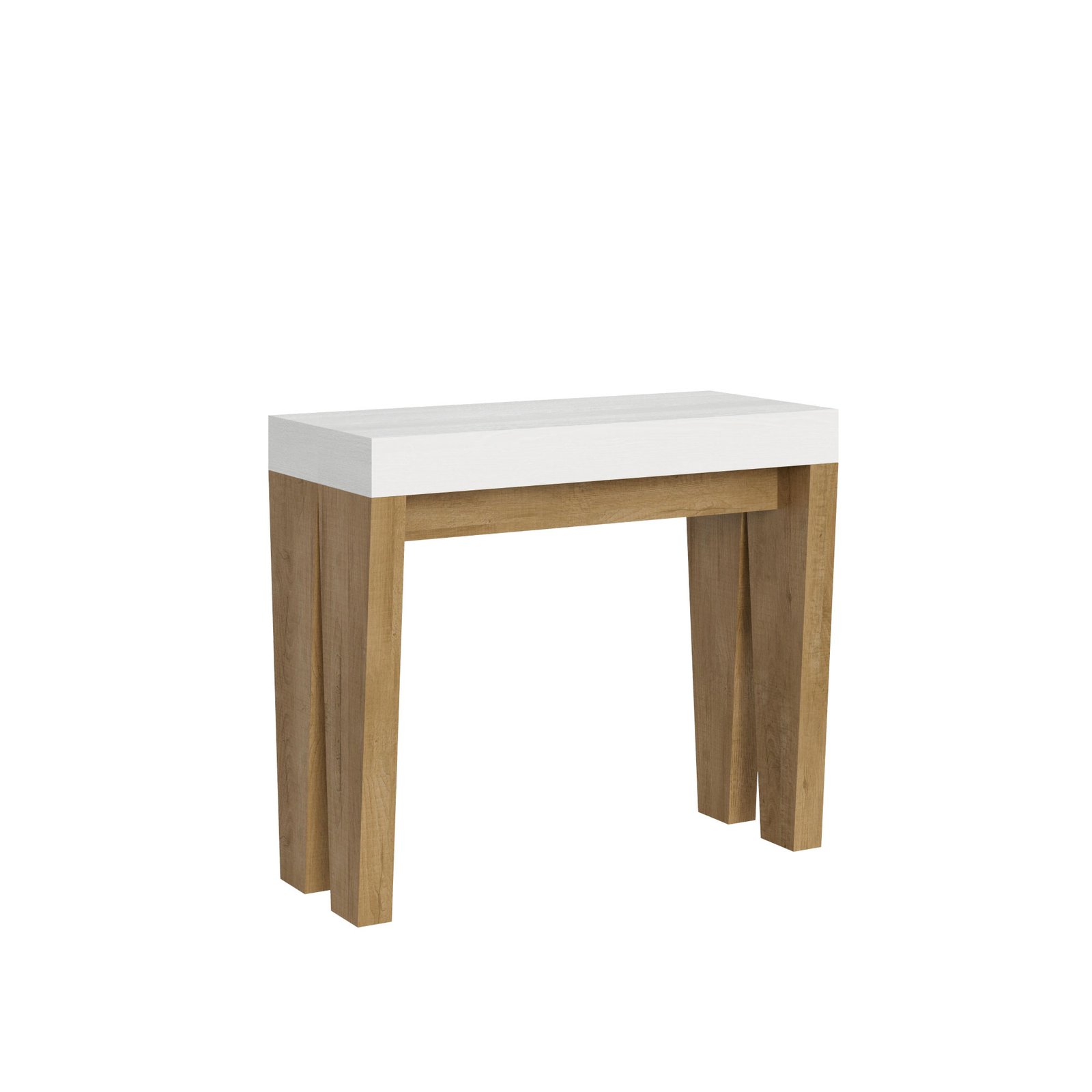 Consolle allungabile - SPIMBO MIX Dimensioni: 90x40/300, Colore: Bianco Frassino-Quercia Natura