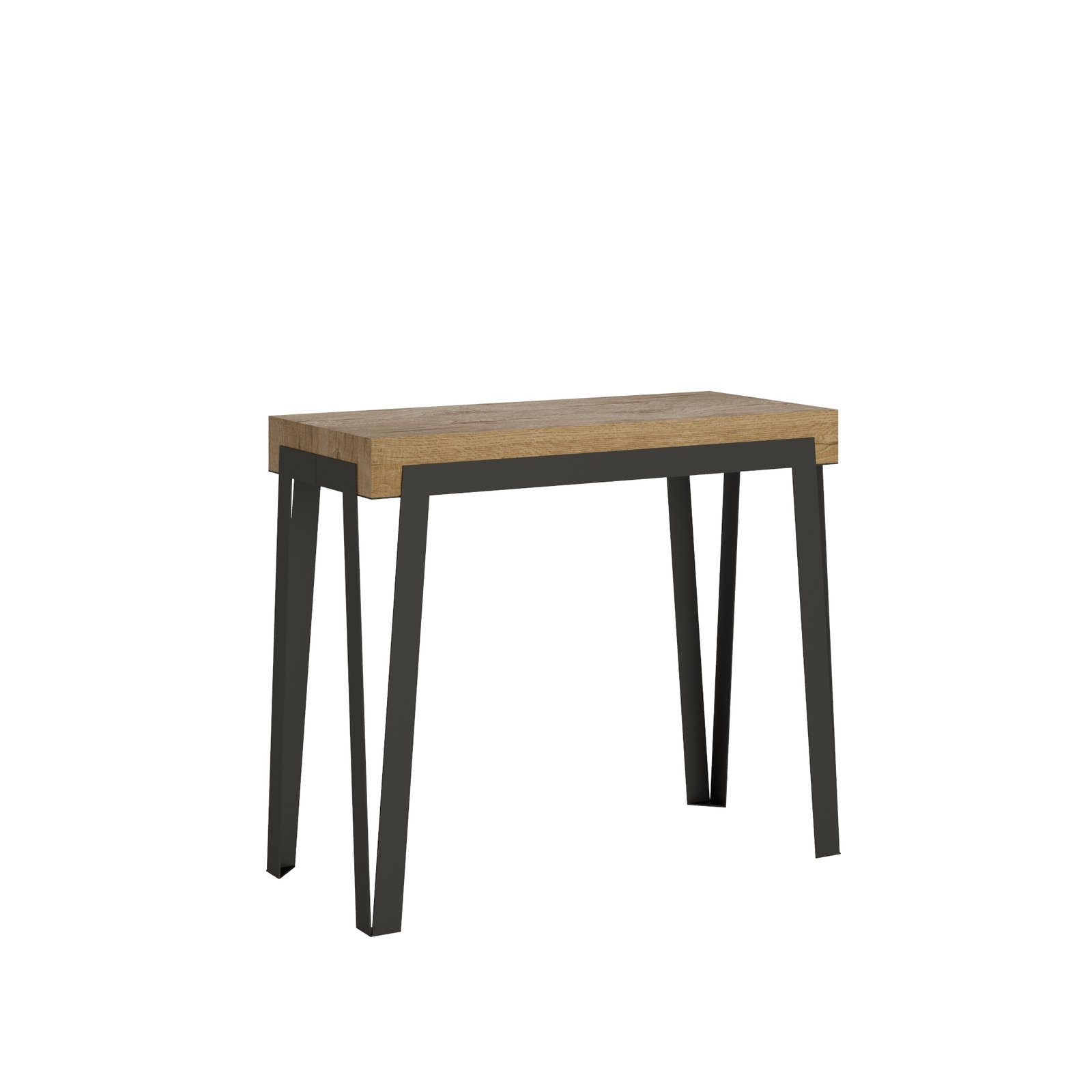 Consolle allungabile - RIO Dimensioni: 90x40/300, Colore: Quercia Natura, Telaio: Antracite
