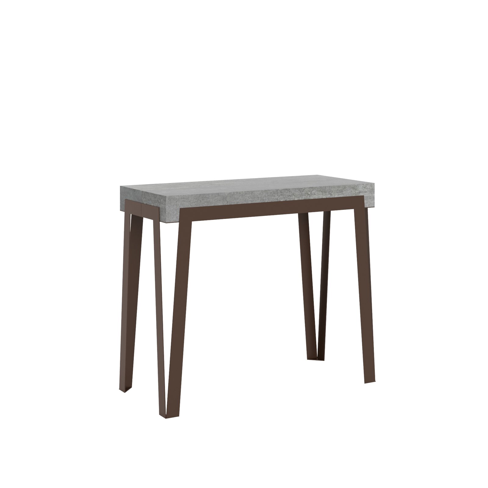 Consolle allungabile - RIO Dimensioni: 90x40/300, Colore: Cemento, Telaio: Ruggine