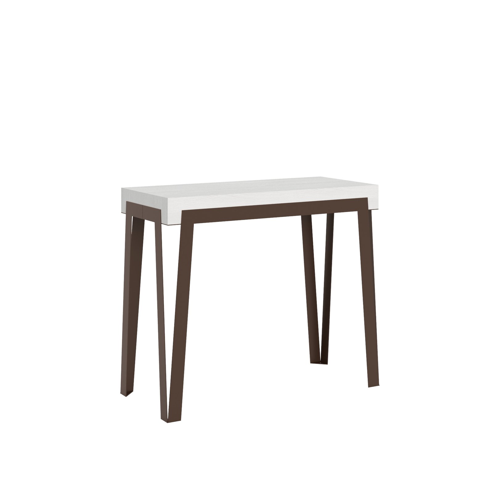 Consolle allungabile - RIO Dimensioni: 90x40/300, Colore: Bianco Frassino, Telaio: Ruggine