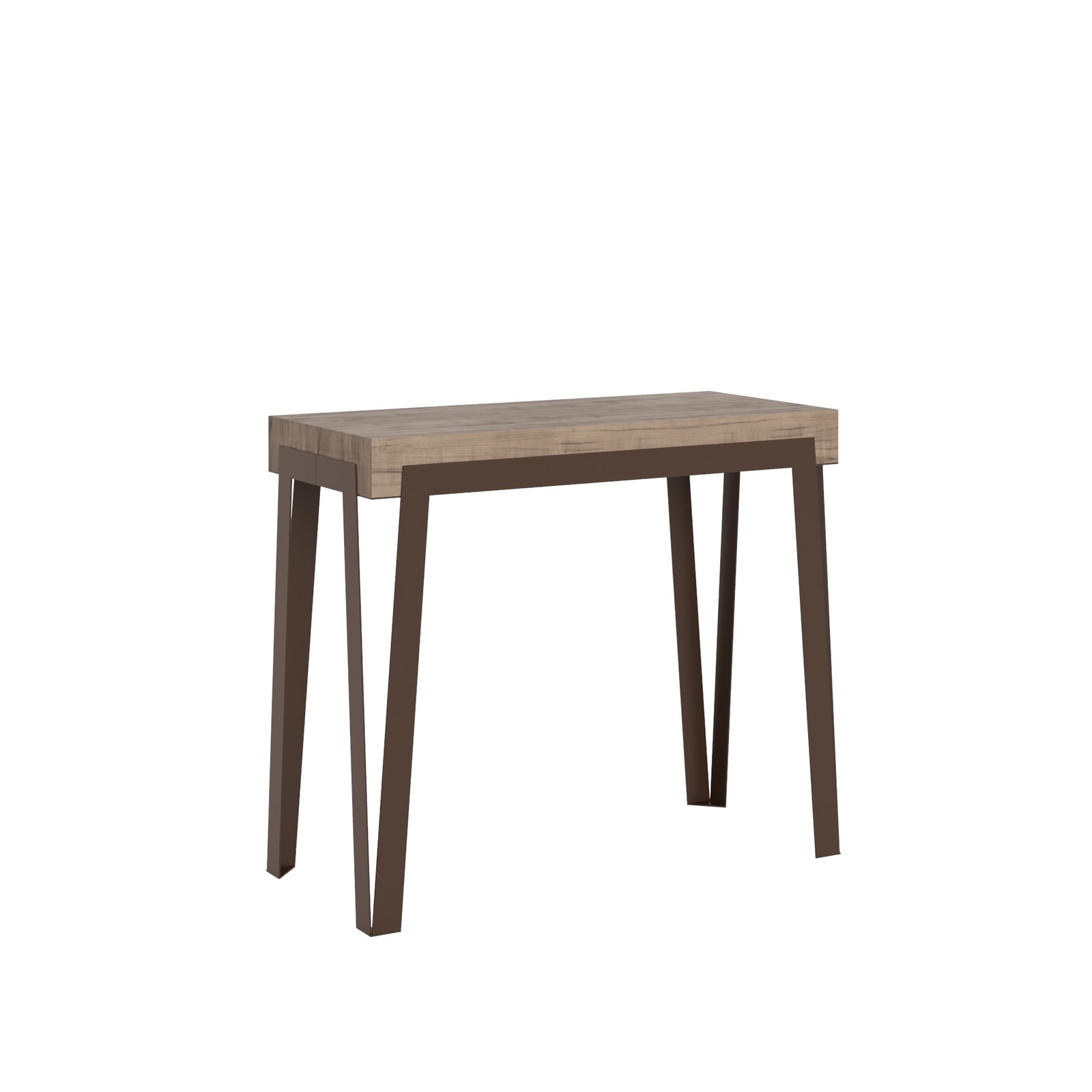 Consolle allungabile - RIO Dimensioni: 90x40/300, Colore: Quercia Natura, Telaio: Ruggine